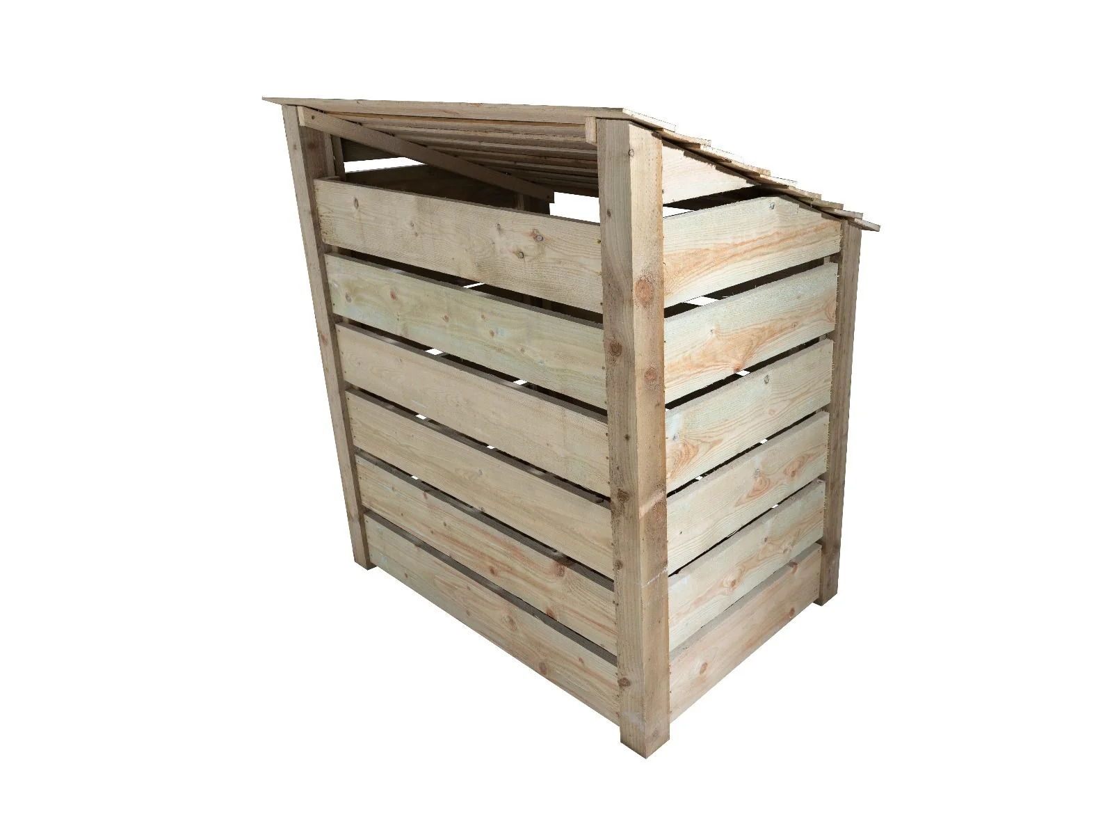 Slatted Wooden Log Store with Door W-119cm, H-126cm Or 180cm, D-88cm - Image 10