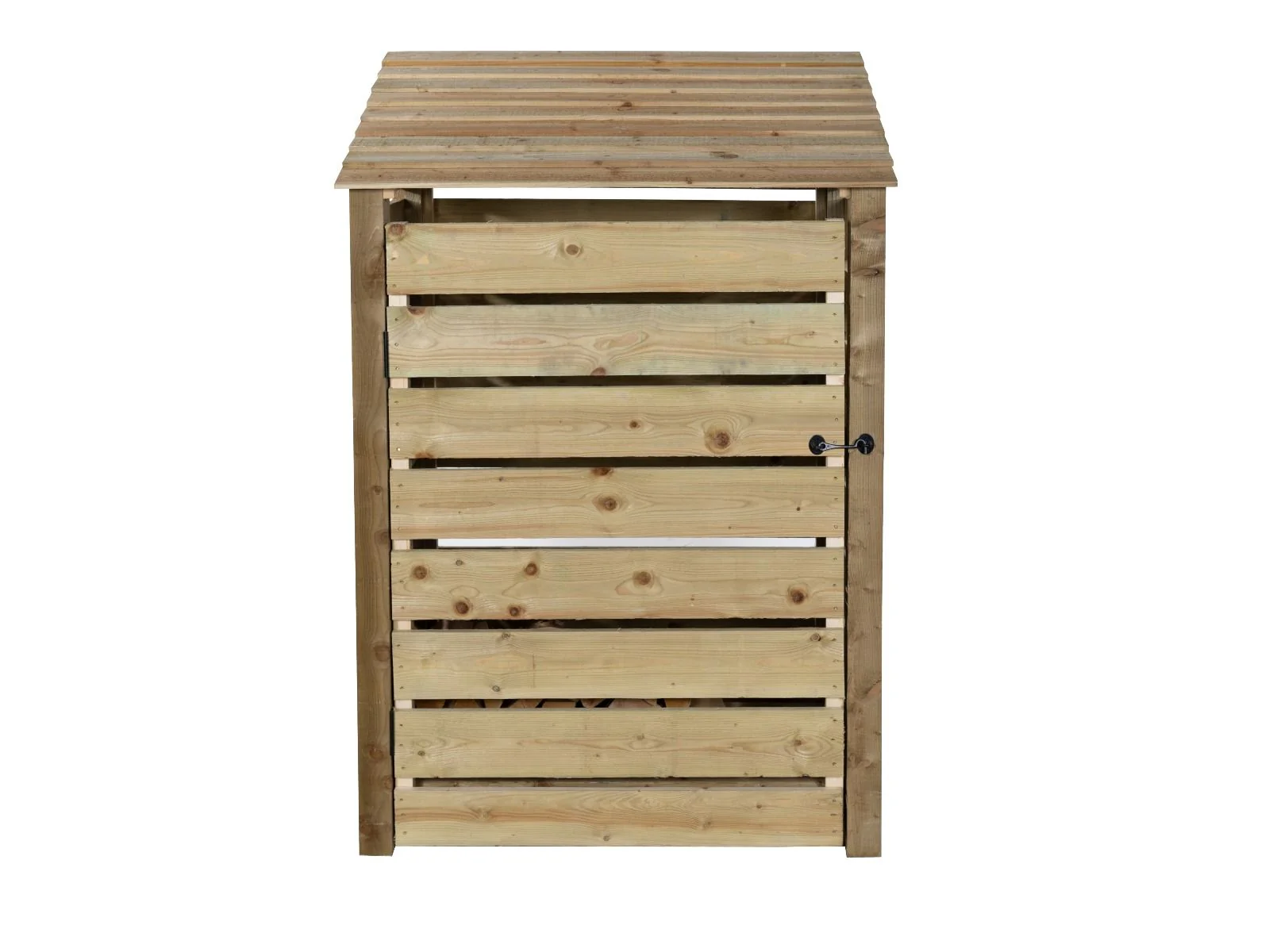 Slatted Wooden Log Store with Door W-119cm, H-126cm Or 180cm, D-88cm - Image 3