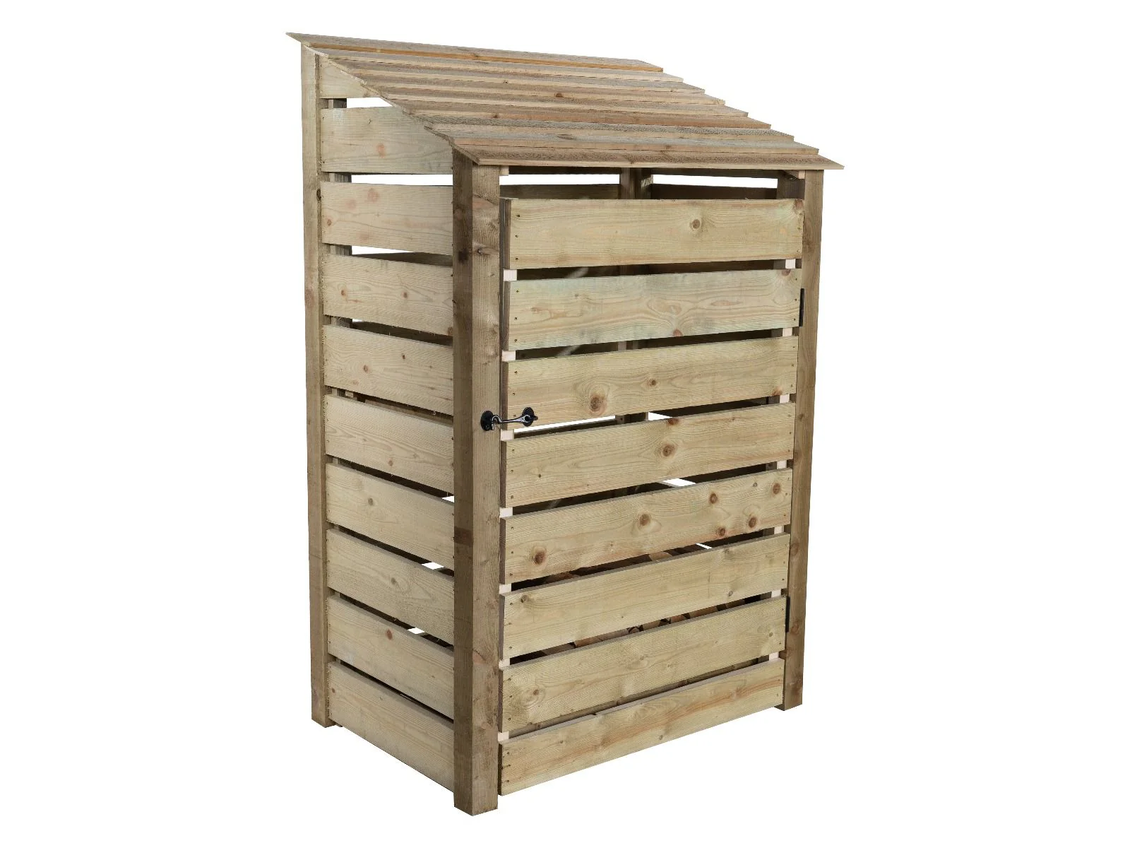 Slatted Wooden Log Store with Door W-119cm, H-126cm Or 180cm, D-88cm - Image 4