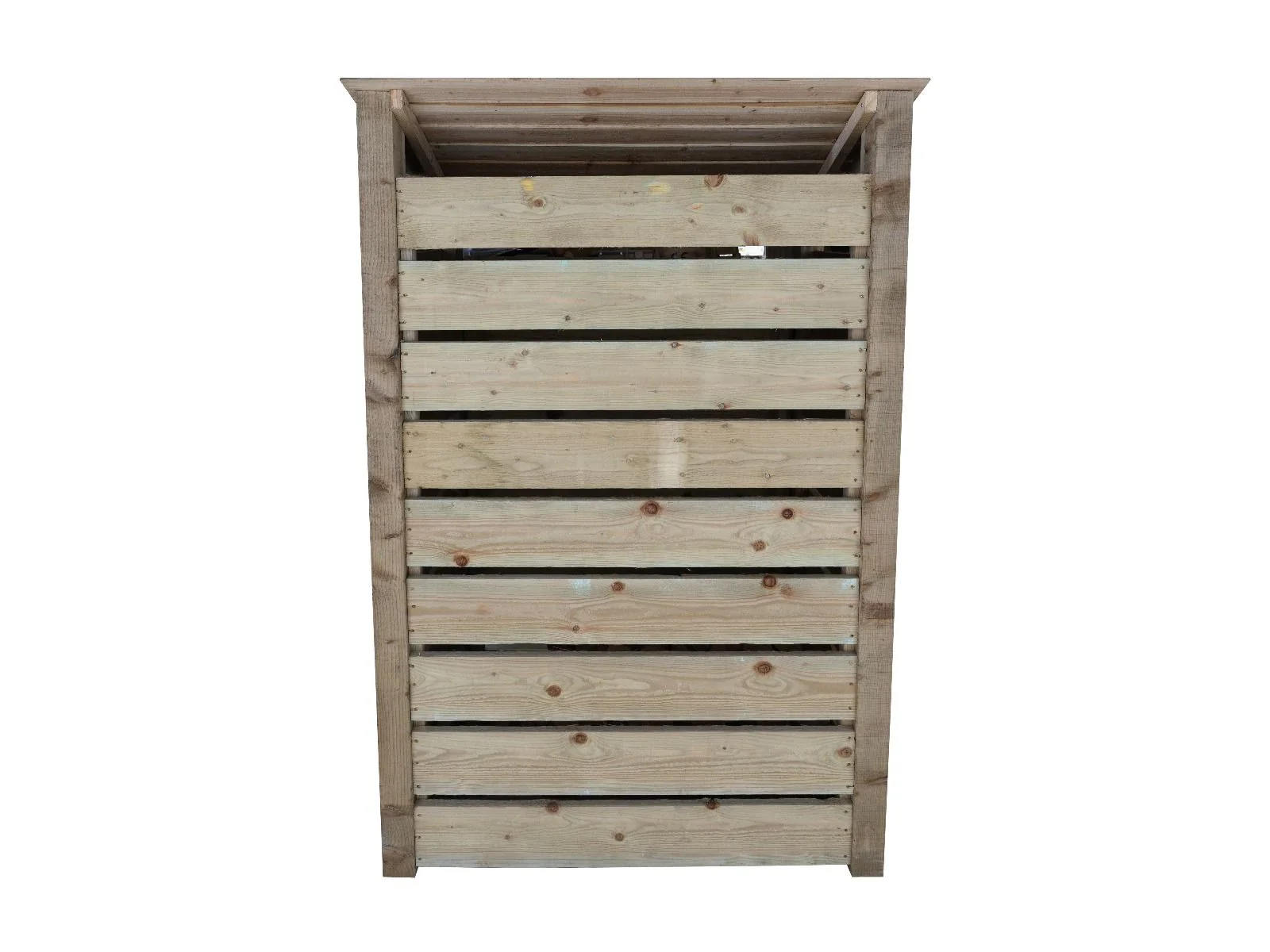 Slatted Wooden Log Store with Door W-119cm, H-126cm Or 180cm, D-88cm - Image 5