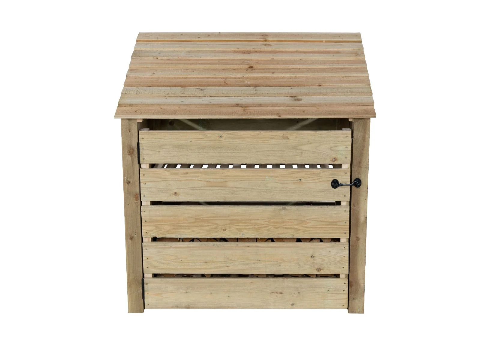 Slatted Wooden Log Store with Door W-119cm, H-126cm Or 180cm, D-88cm - Image 7