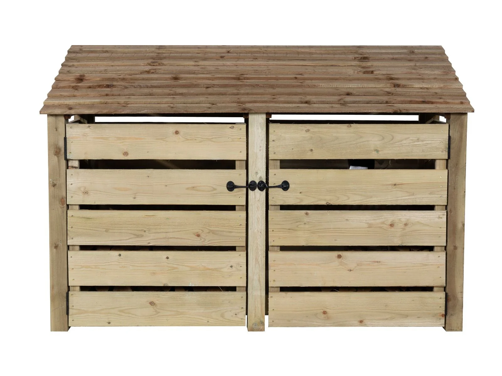 Slatted Wooden Log Store with Doors And Shelf W-187cm, H-126cm or 180cm, D-88cm - Image 11