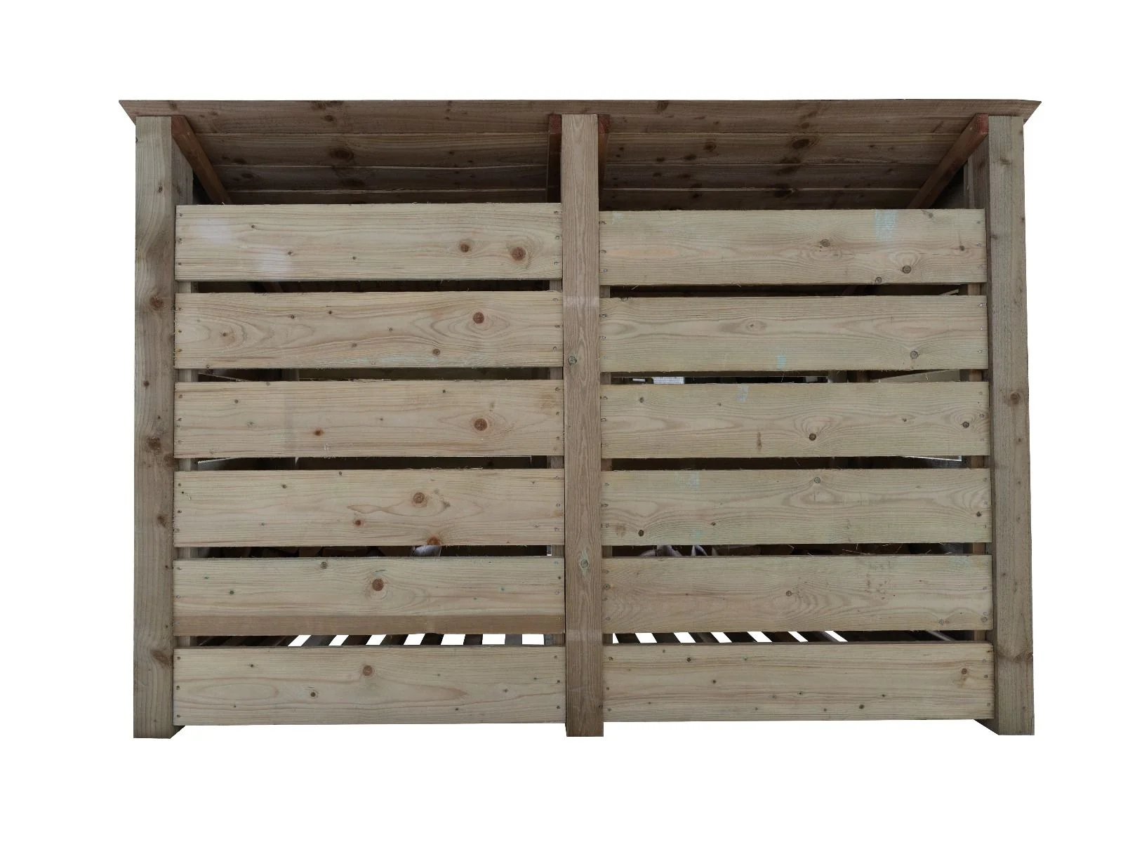 Slatted Wooden Log Store with Doors And Shelf W-187cm, H-126cm or 180cm, D-88cm - Image 8