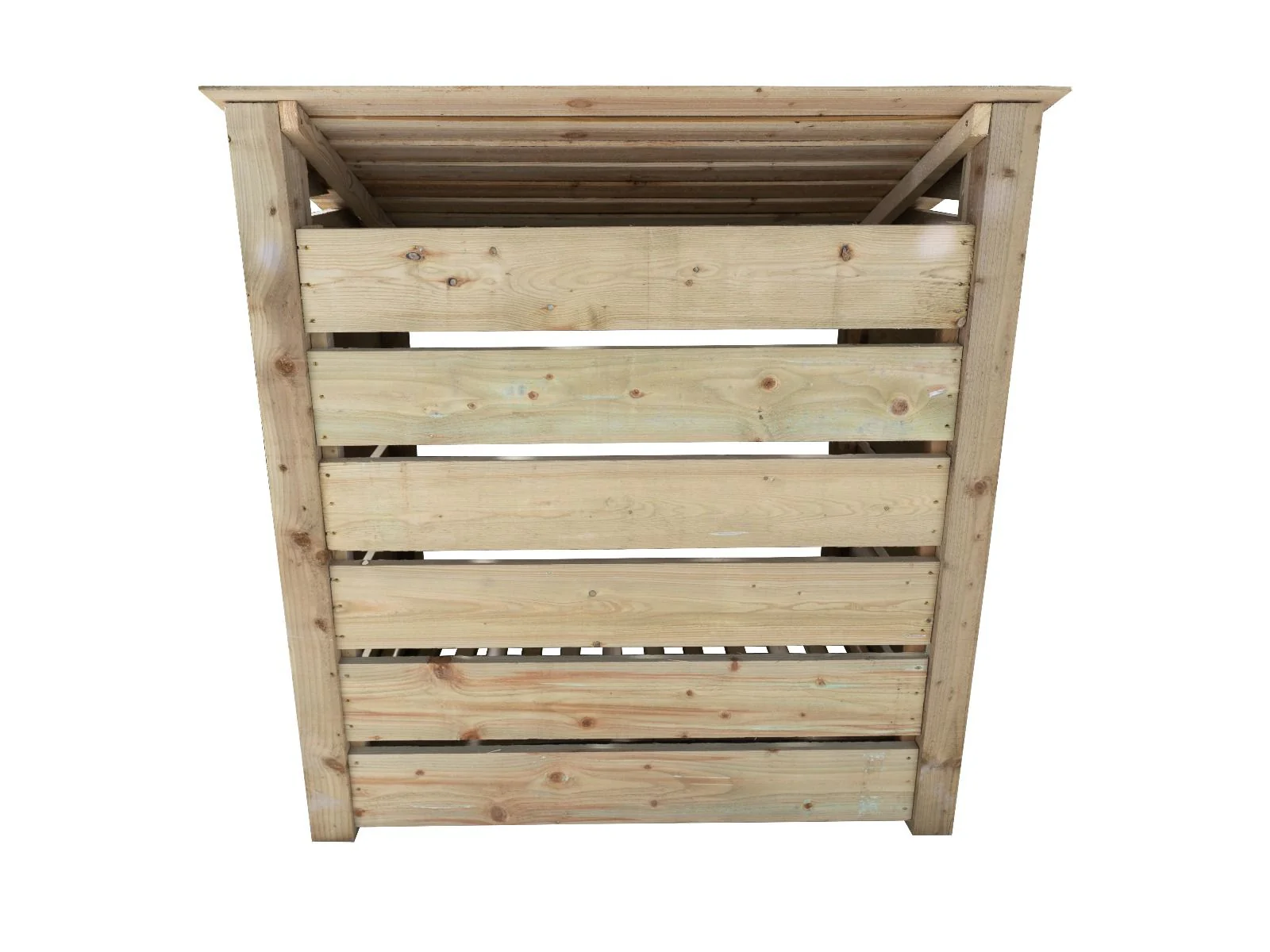 Slatted Wooden Log Store with Shelf W-119cm, H-126cm Or 180cm, D-88cm - Image 7