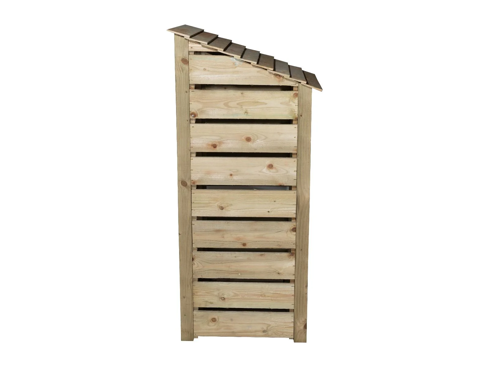 Slatted Wooden Log Store With Shelf W-79cm, H-126cm or 180cm, D-88cm - Image 3