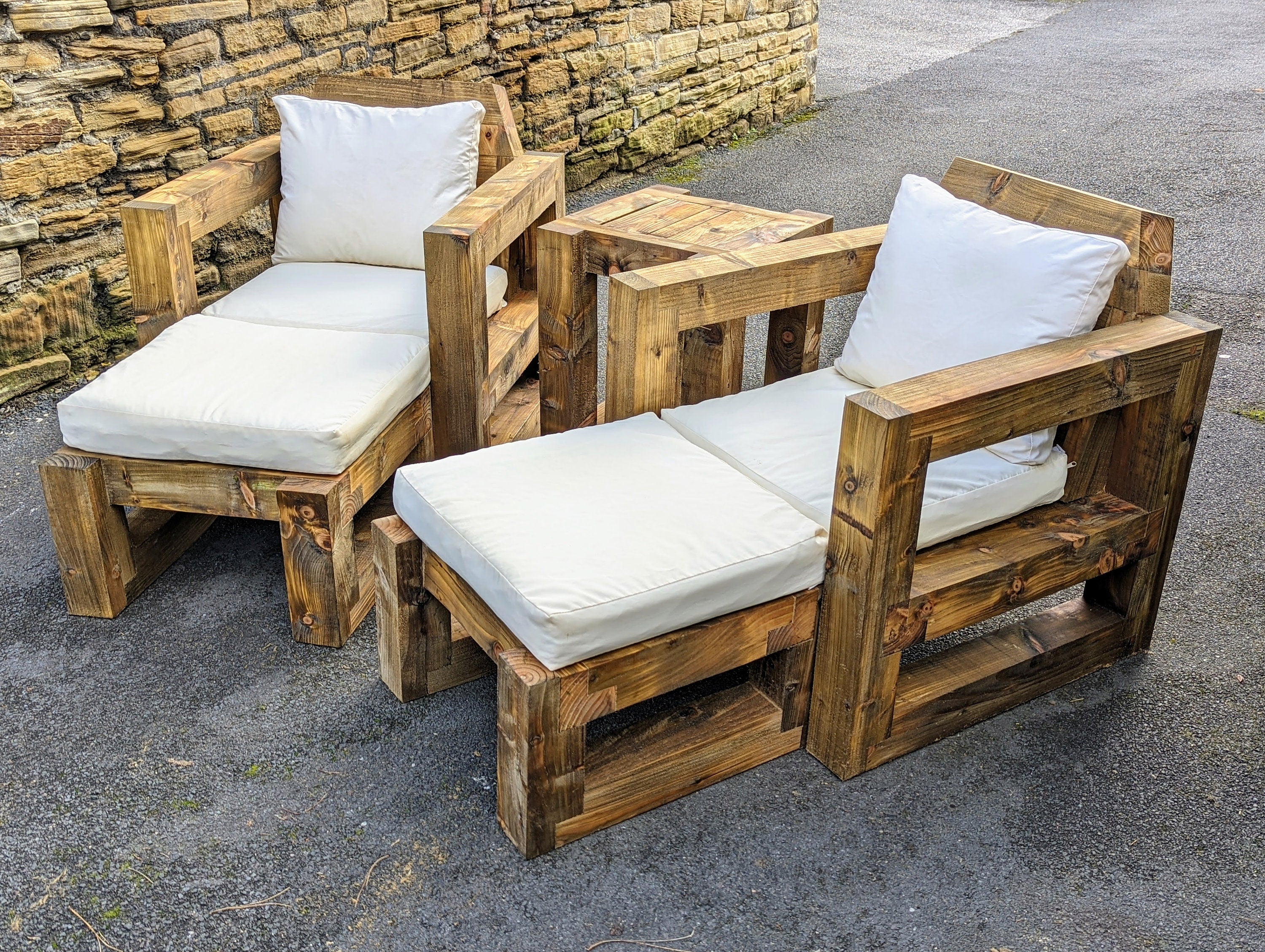 Solid Wood Garden Chair/Lounger Full Set - Image 2
