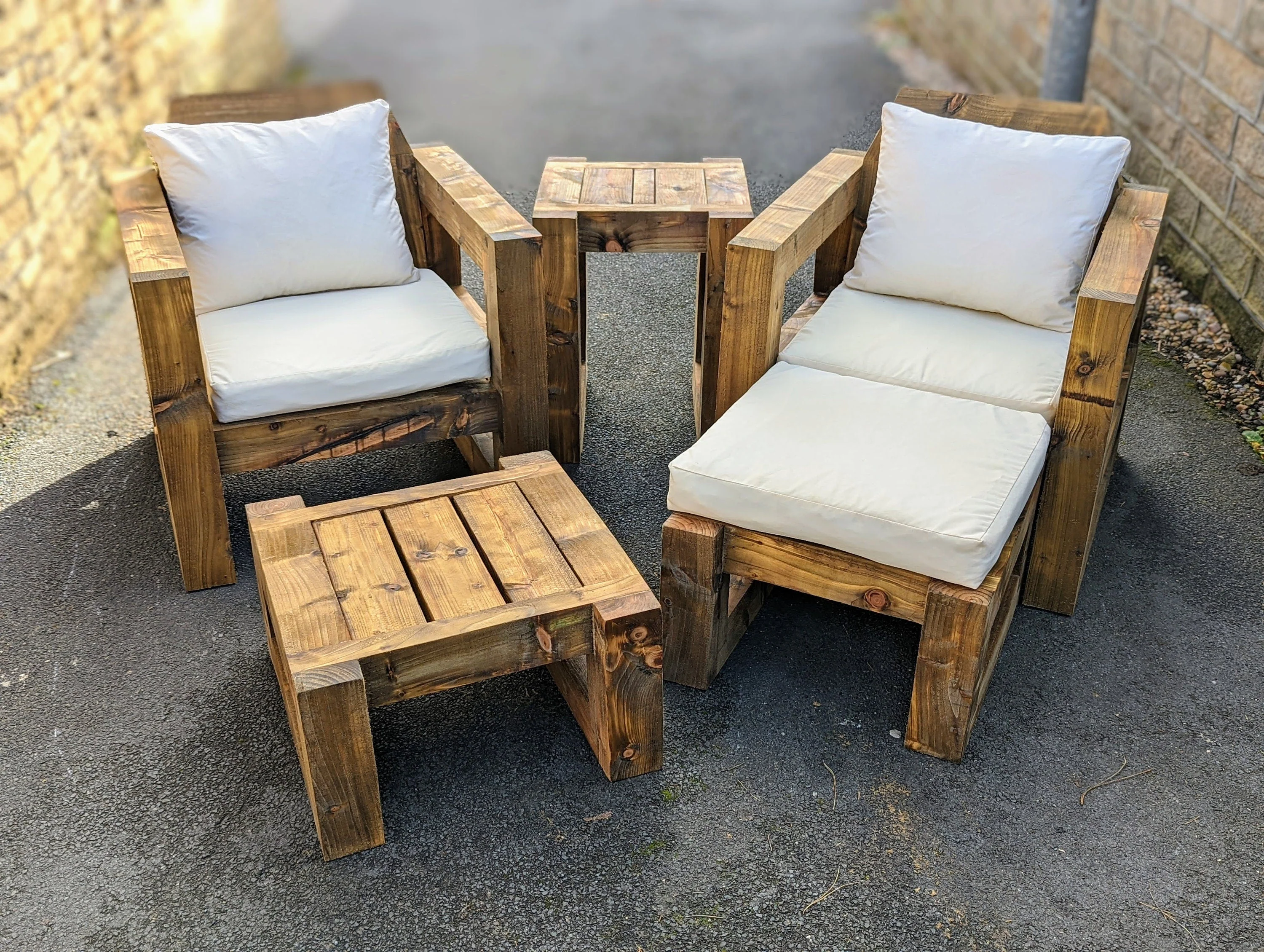 Solid Wood Garden Chair/Lounger Full Set - Image 4