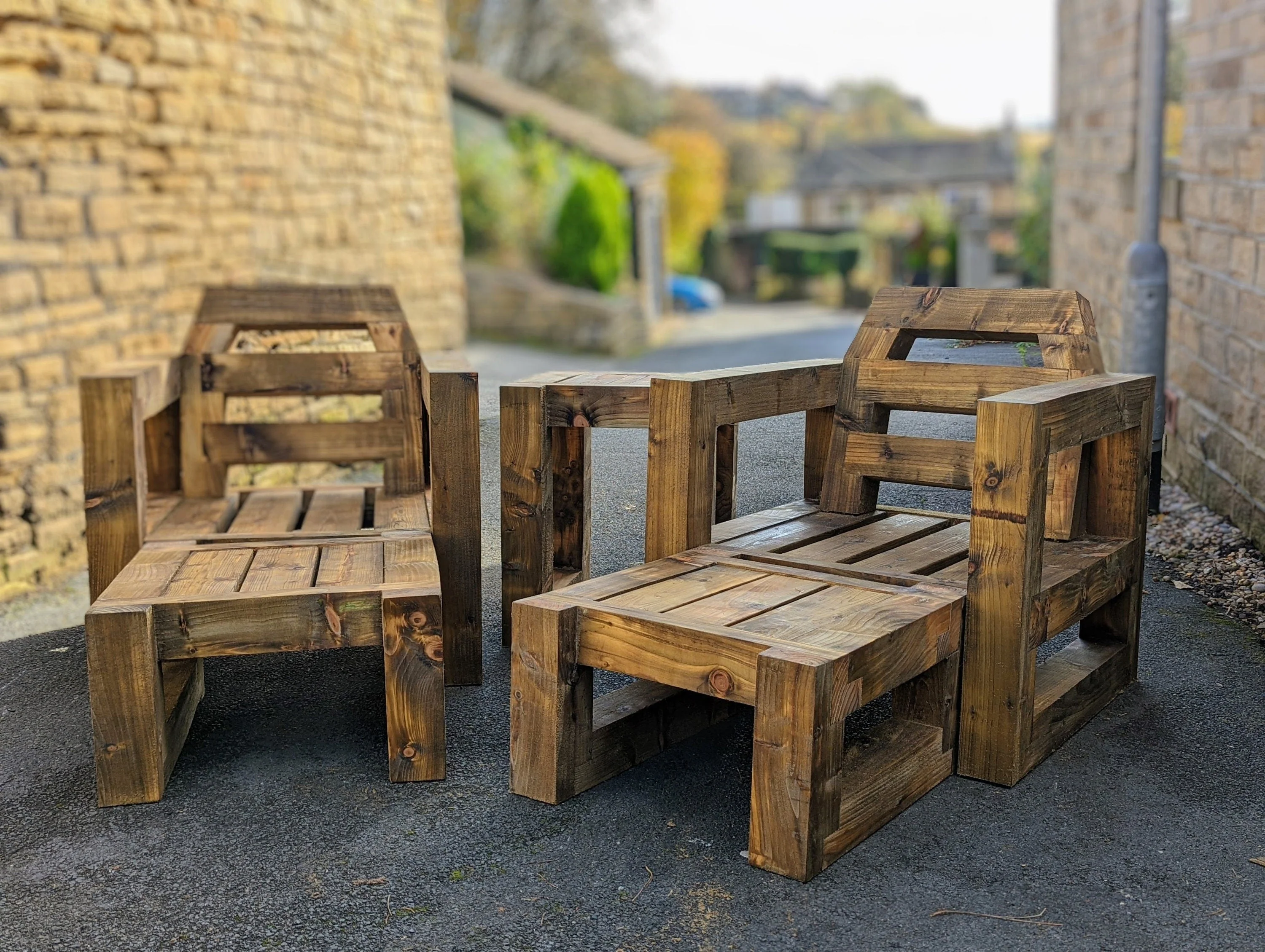 Solid Wood Garden Chair/Lounger Full Set - Image 5