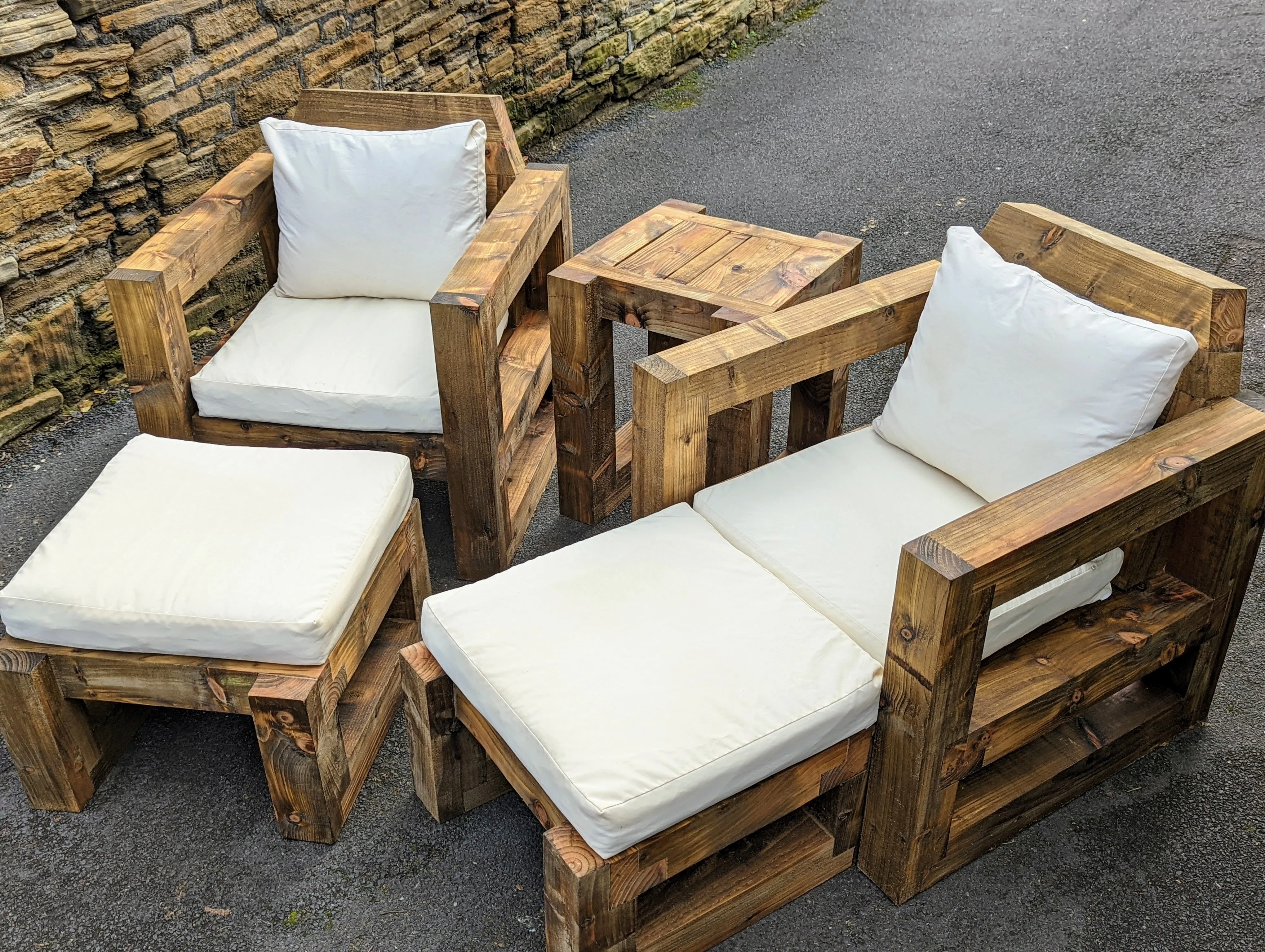 Solid Wood Garden Chair/Lounger Full Set - Image 7