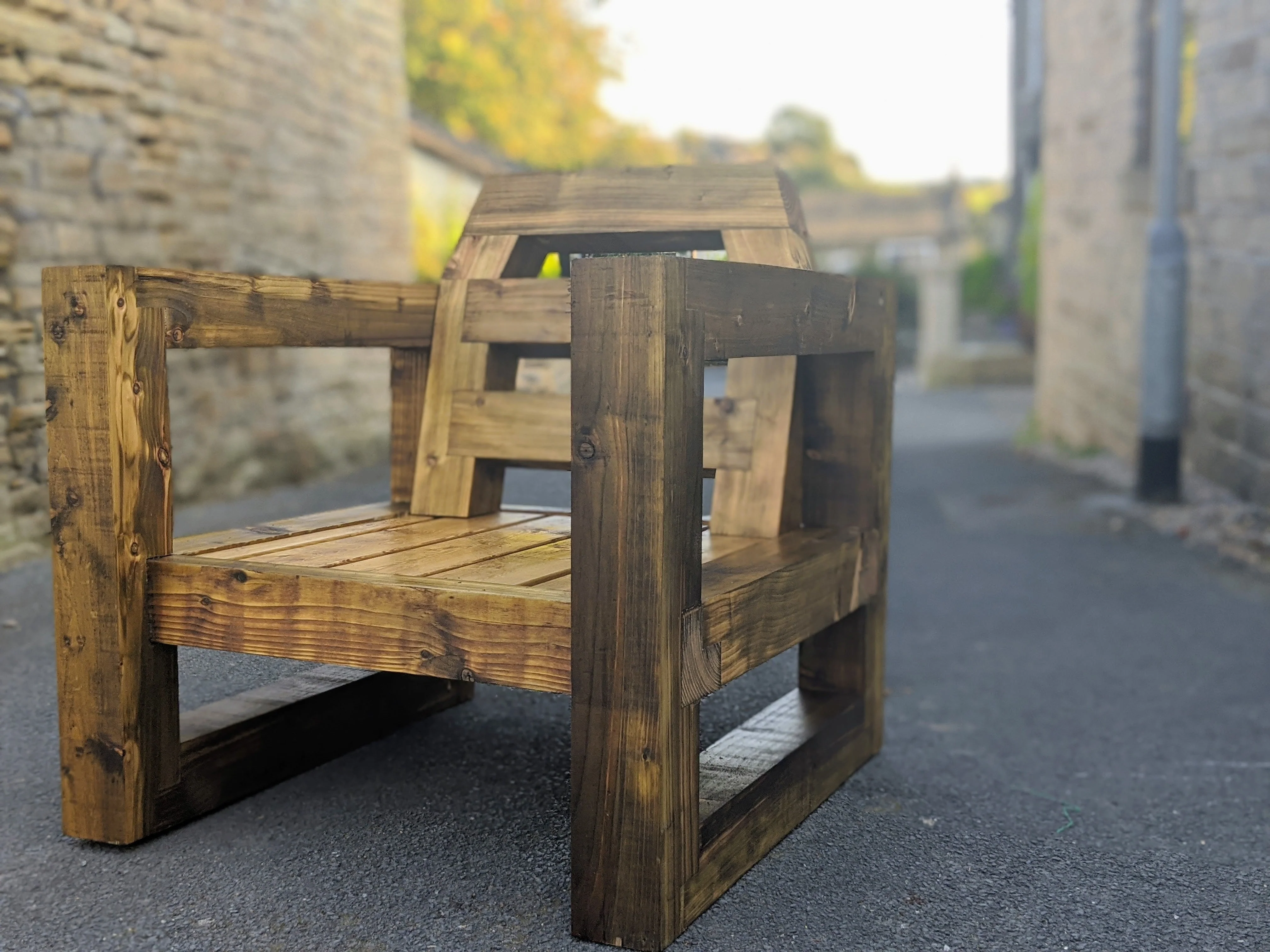 Solid Wood Garden Chair/Lounger Single set - Image 8