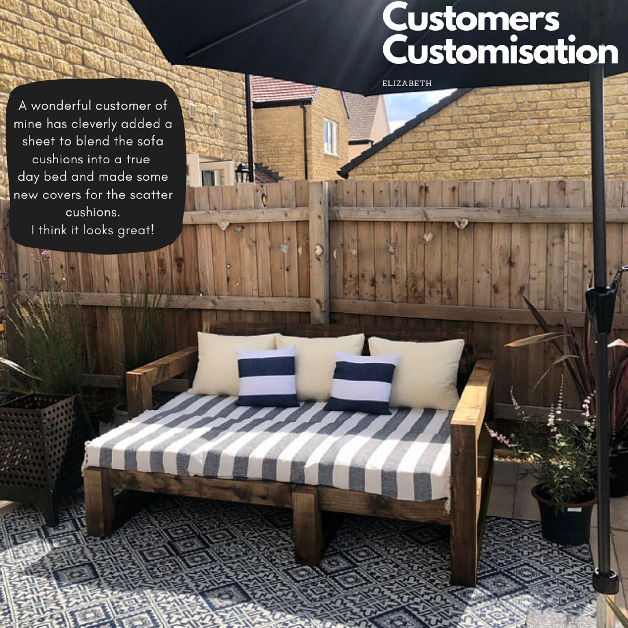 Solid Wood Garden Daybed - Image 11