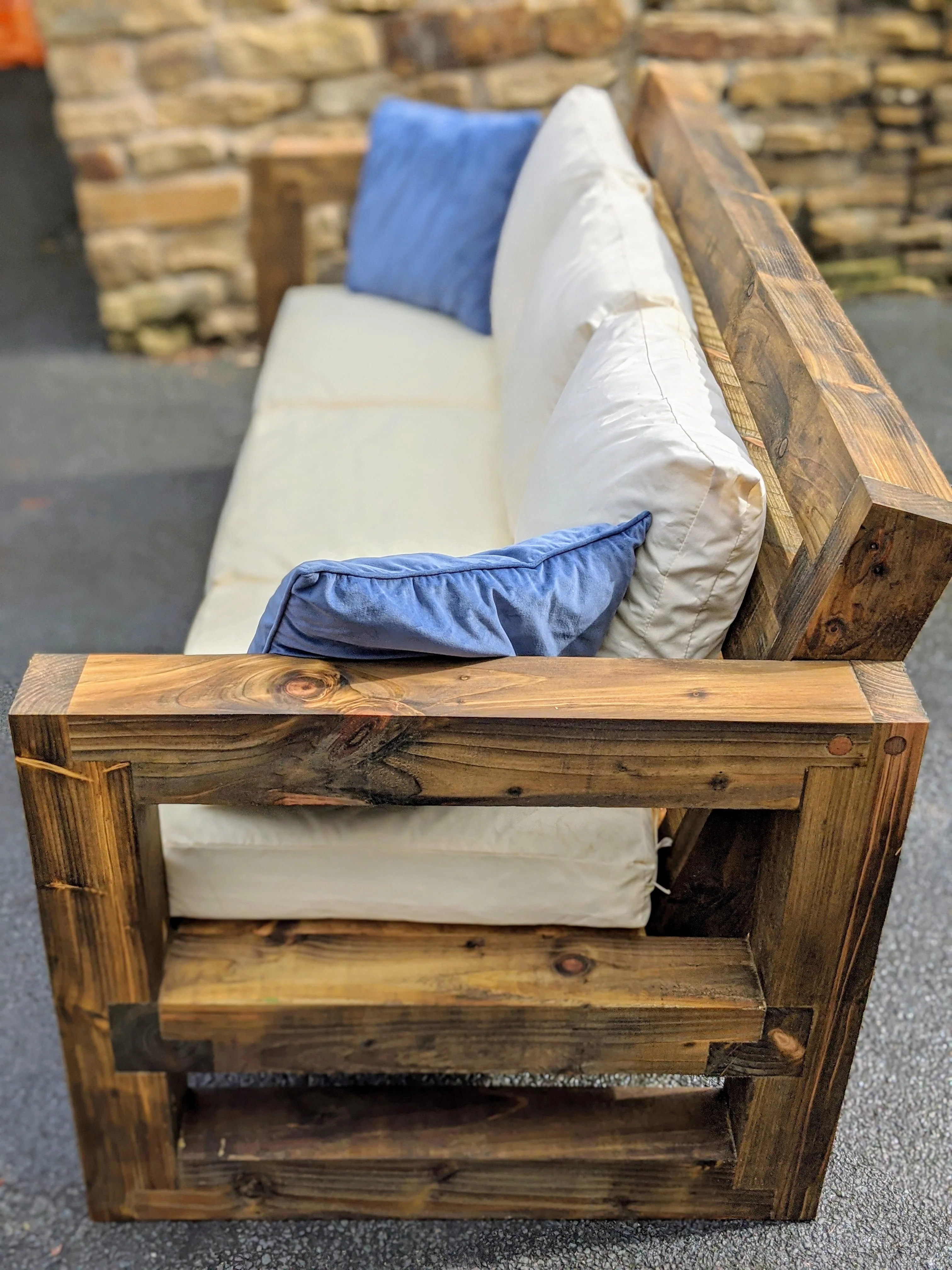Solid Wood Garden Sofa 3 seat - Image 7