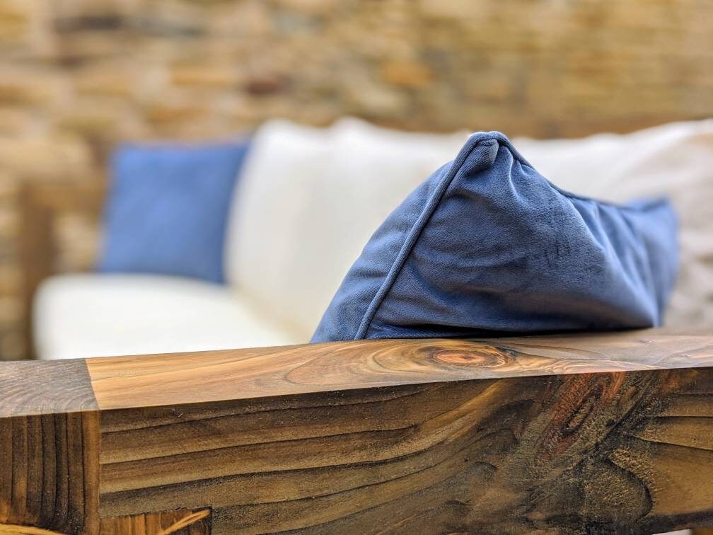 Solid Wood Garden Sofa 3 seat with foot rest - Image 11