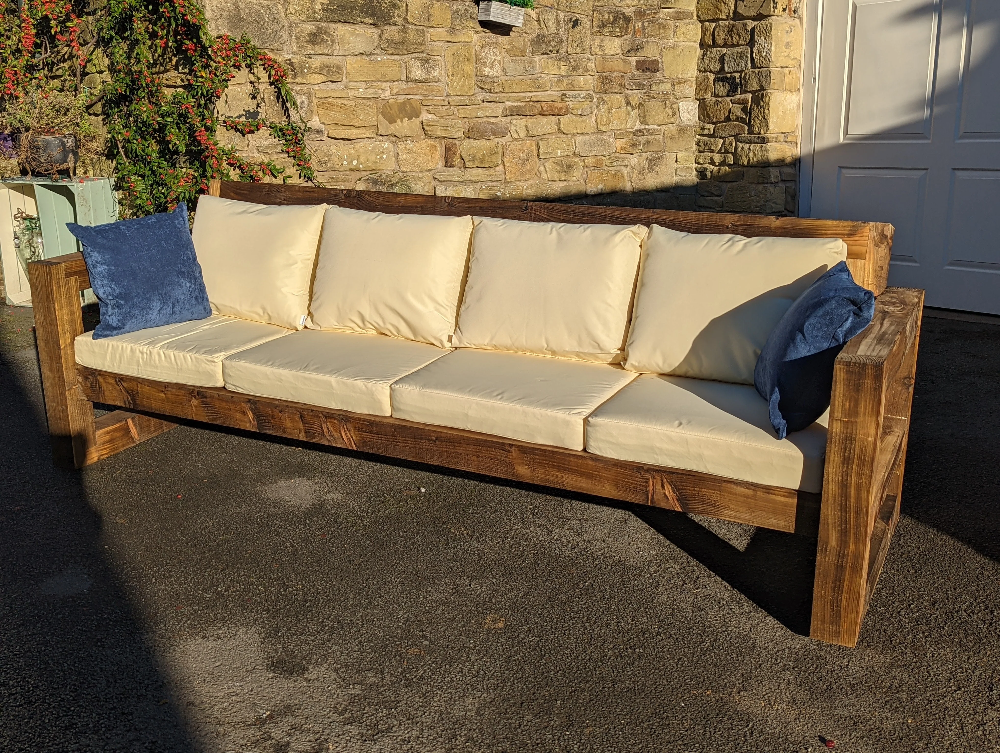Solid Wood Garden Sofa 4 seat - Image 2