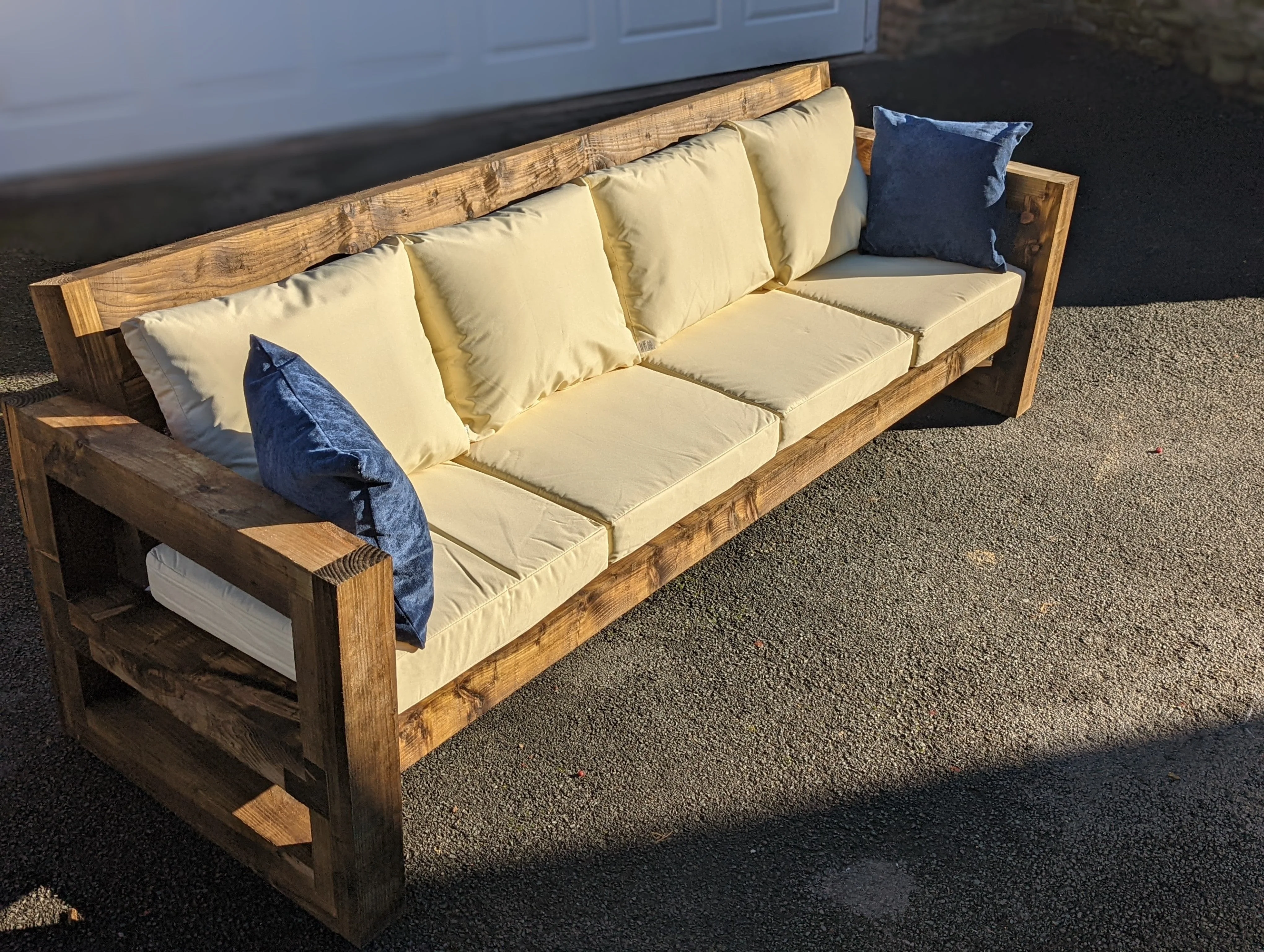Solid Wood Garden Sofa 4 seat - Image 4