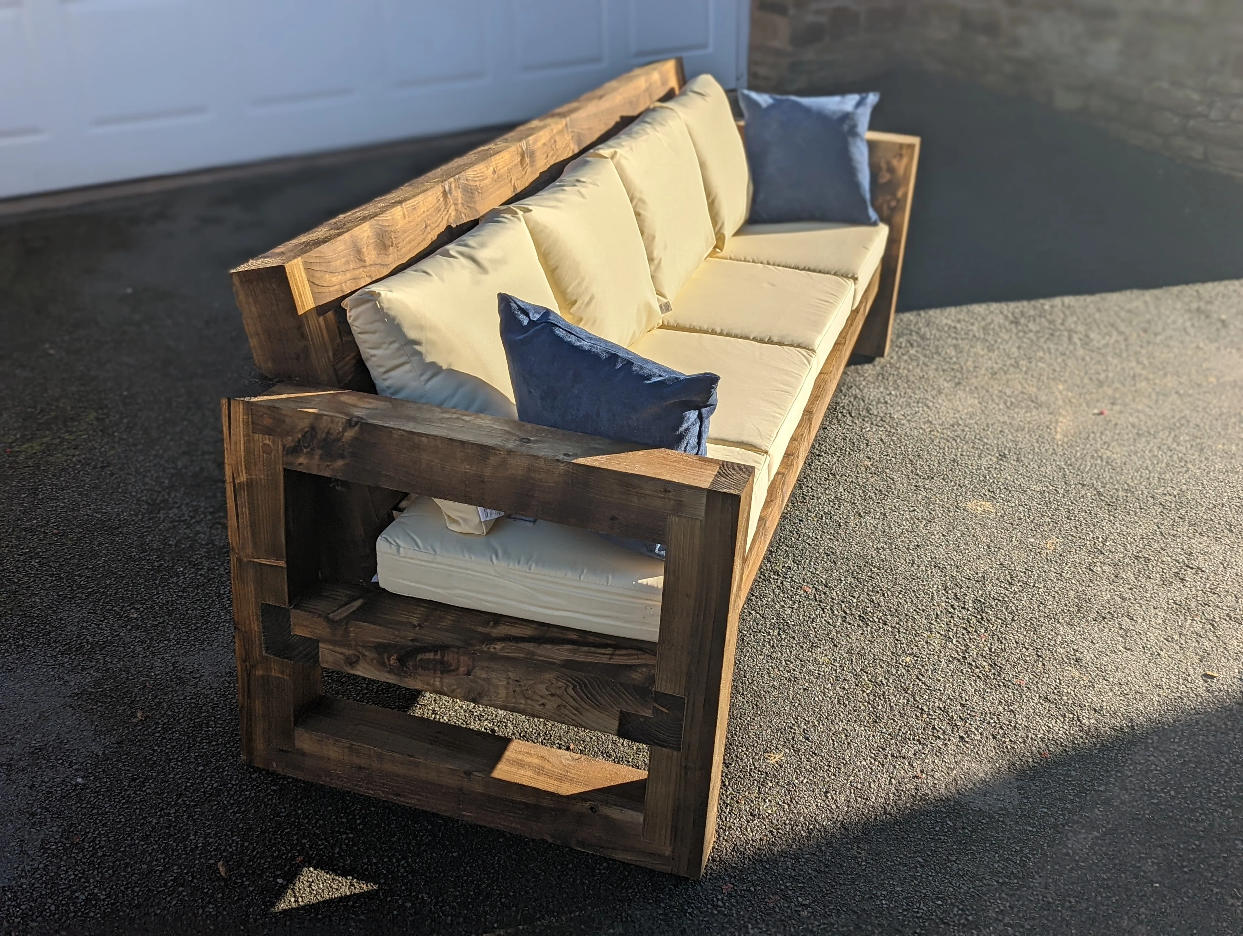Solid Wood Garden Sofa 4 seat - Image 5