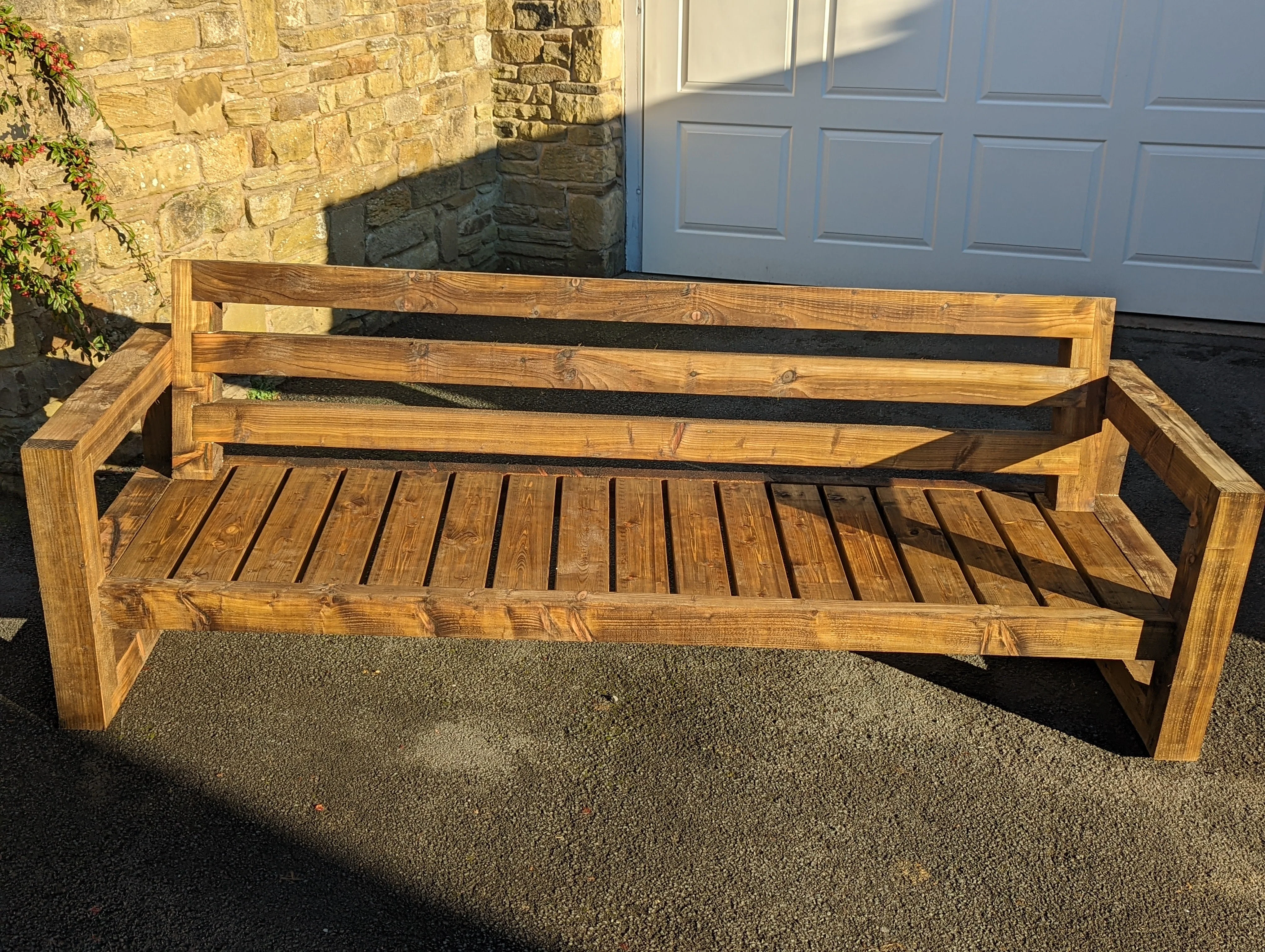 Solid Wood Garden Sofa 4 seat - Image 7