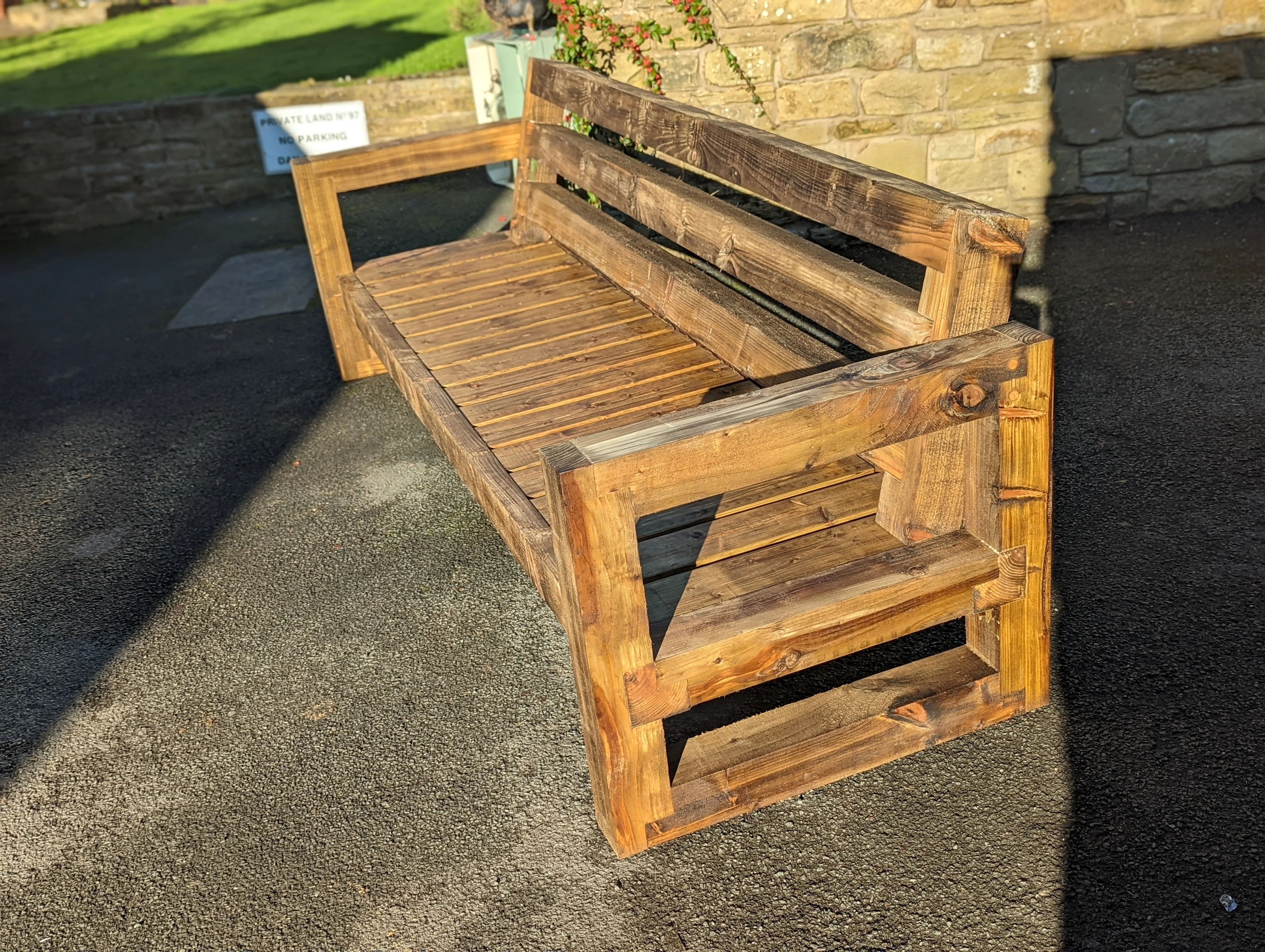 Solid Wood Garden Sofa 4 seat - Image 9