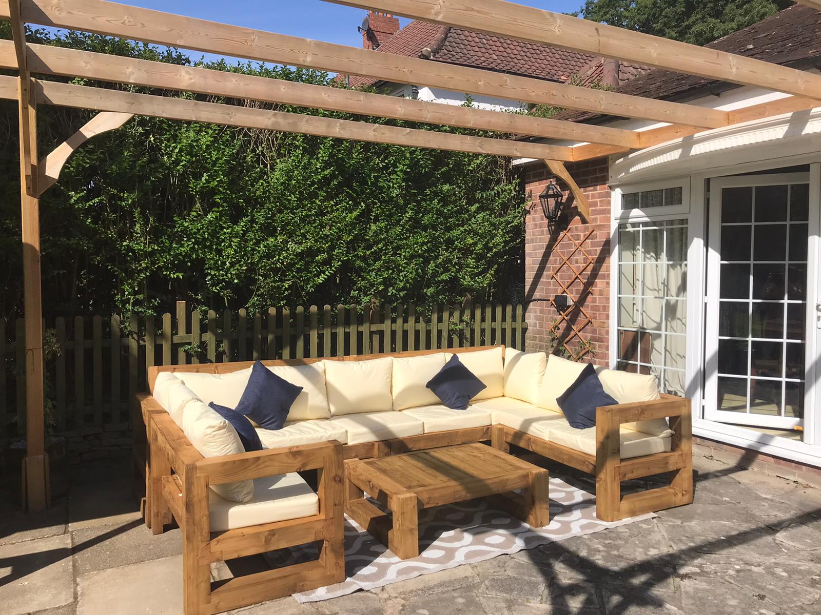 Solid Wood Garden Sofa Patio set Extra Large - Image 5