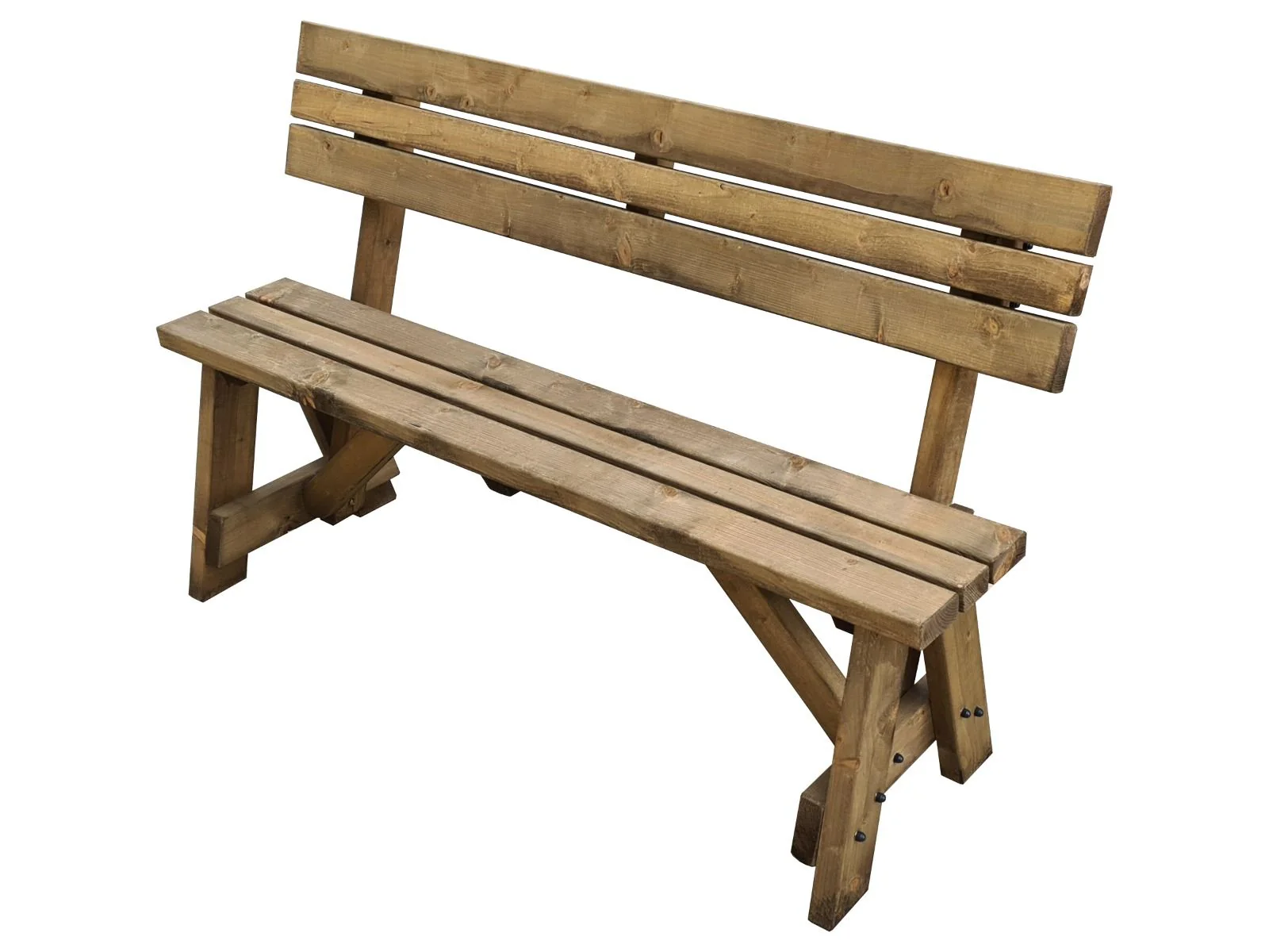 Victoria Garden Fence Bench with Backrest - Rustic Finish - Image 5