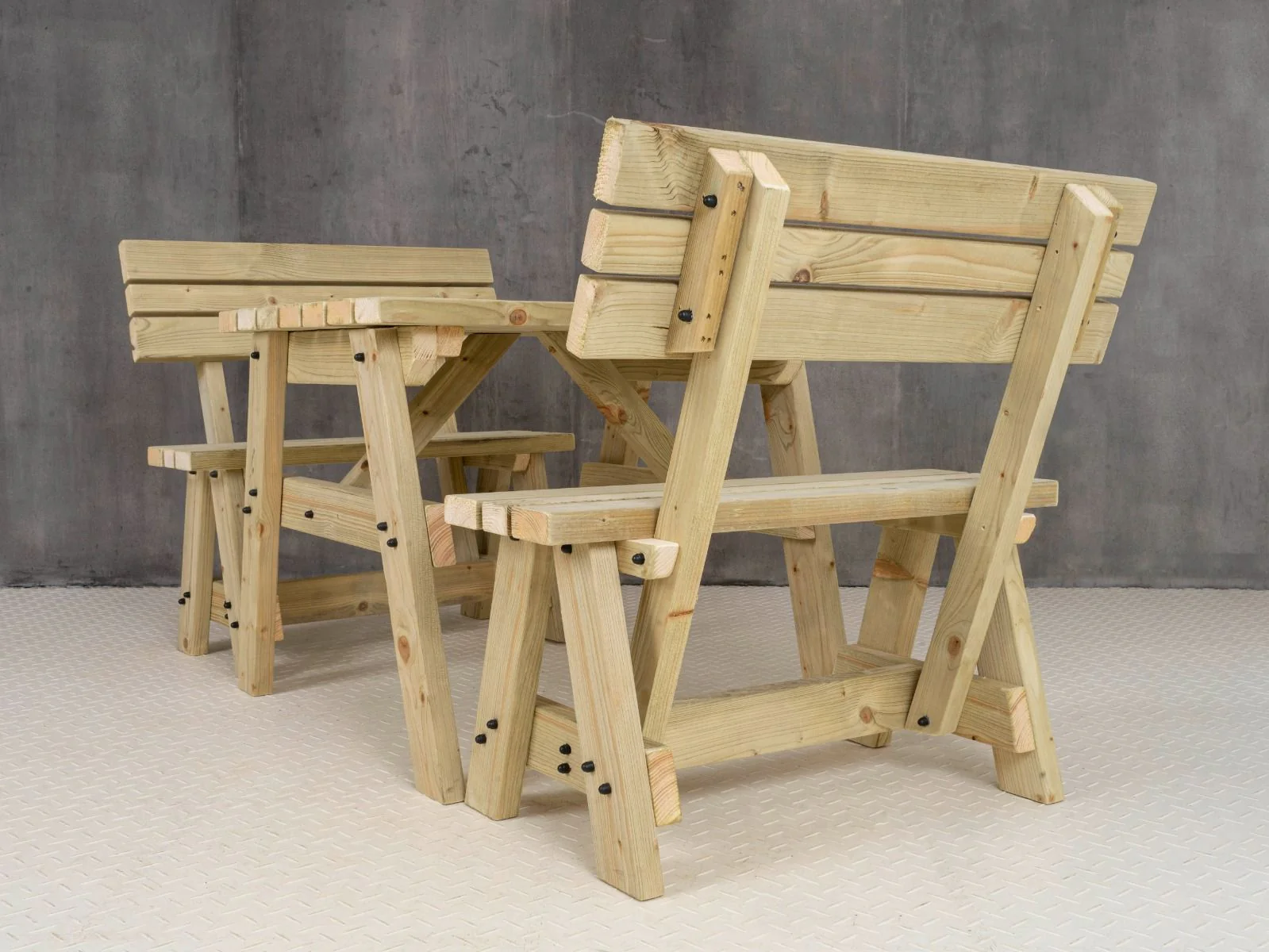 Victoria Picnic Table and Benches Set With Backrest - Image 11