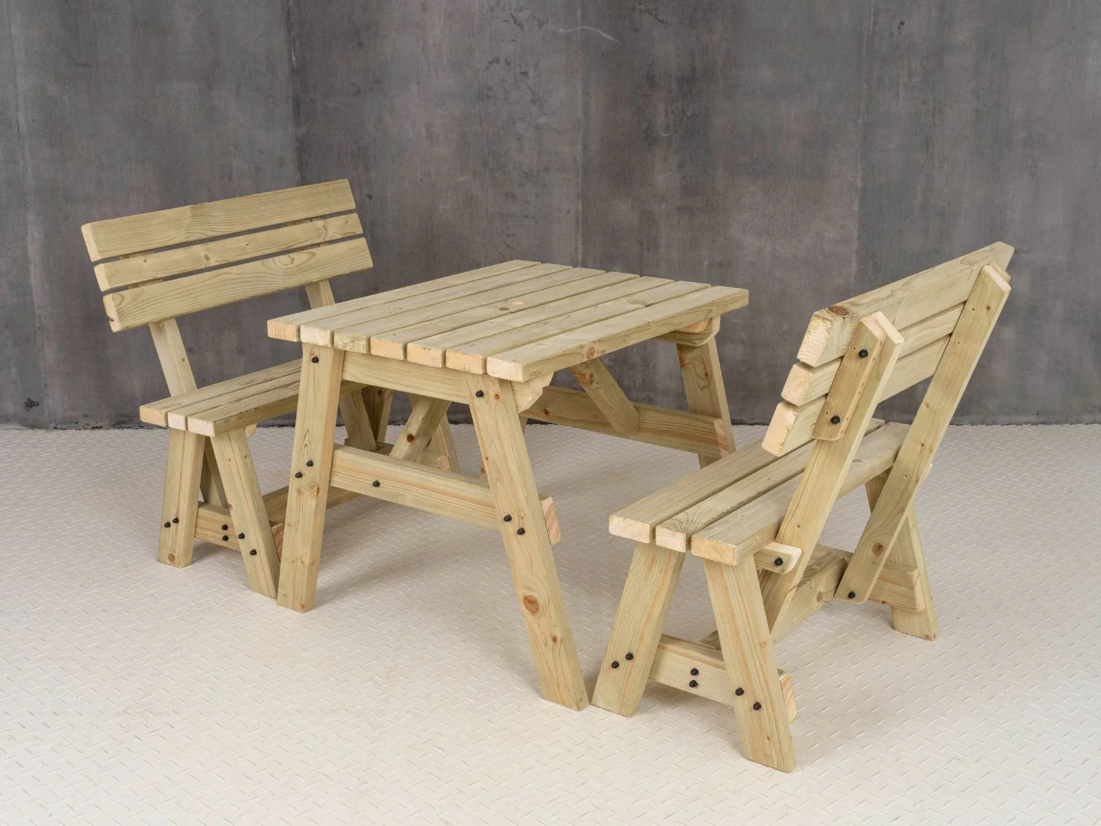 Victoria Picnic Table and Benches Set With Backrest - Image 13