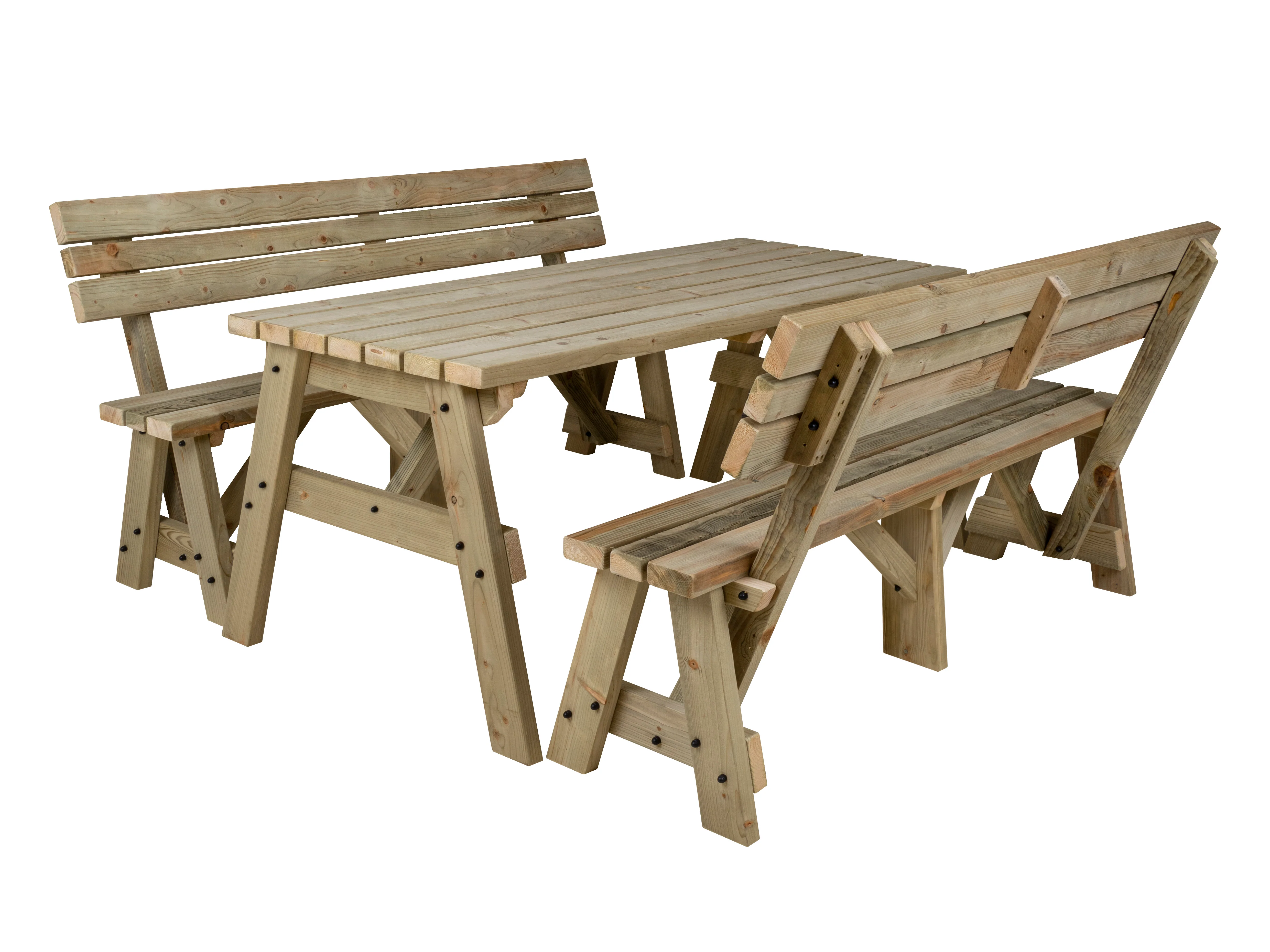Victoria Picnic Table and Benches Set With Backrest - Image 15