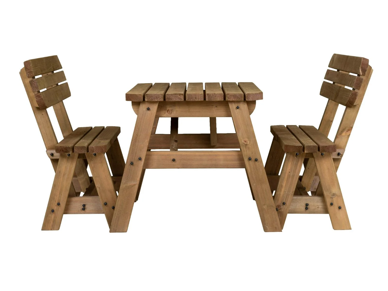 Victoria Rounded Picnic Table and Benches Set With Backrest - Rustic Finish - Image 10