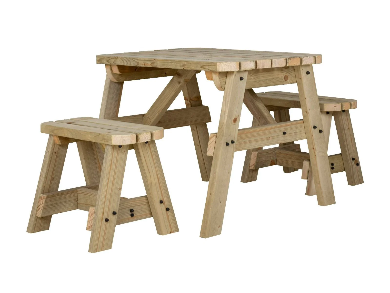 Victoria Rounded Space Saving Picnic Table and Benches Set - Image 10