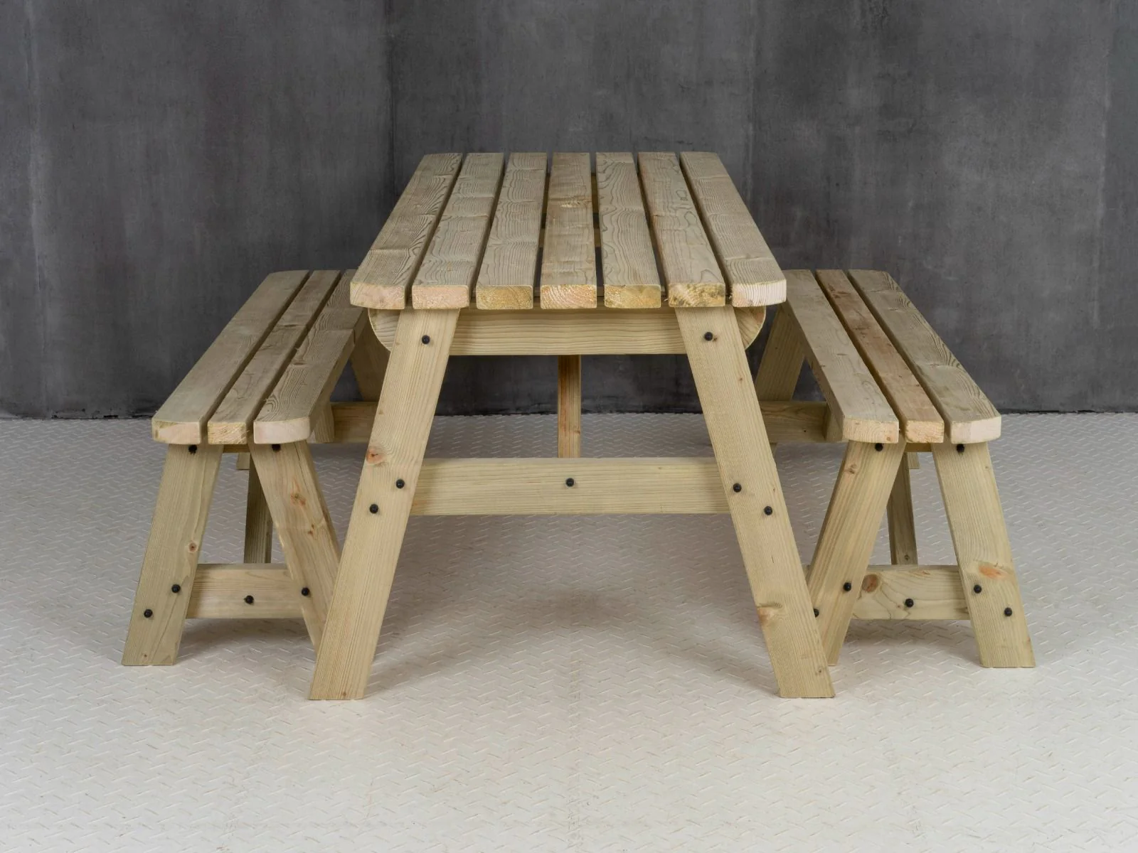 Victoria Rounded Space Saving Picnic Table and Benches Set - Image 9