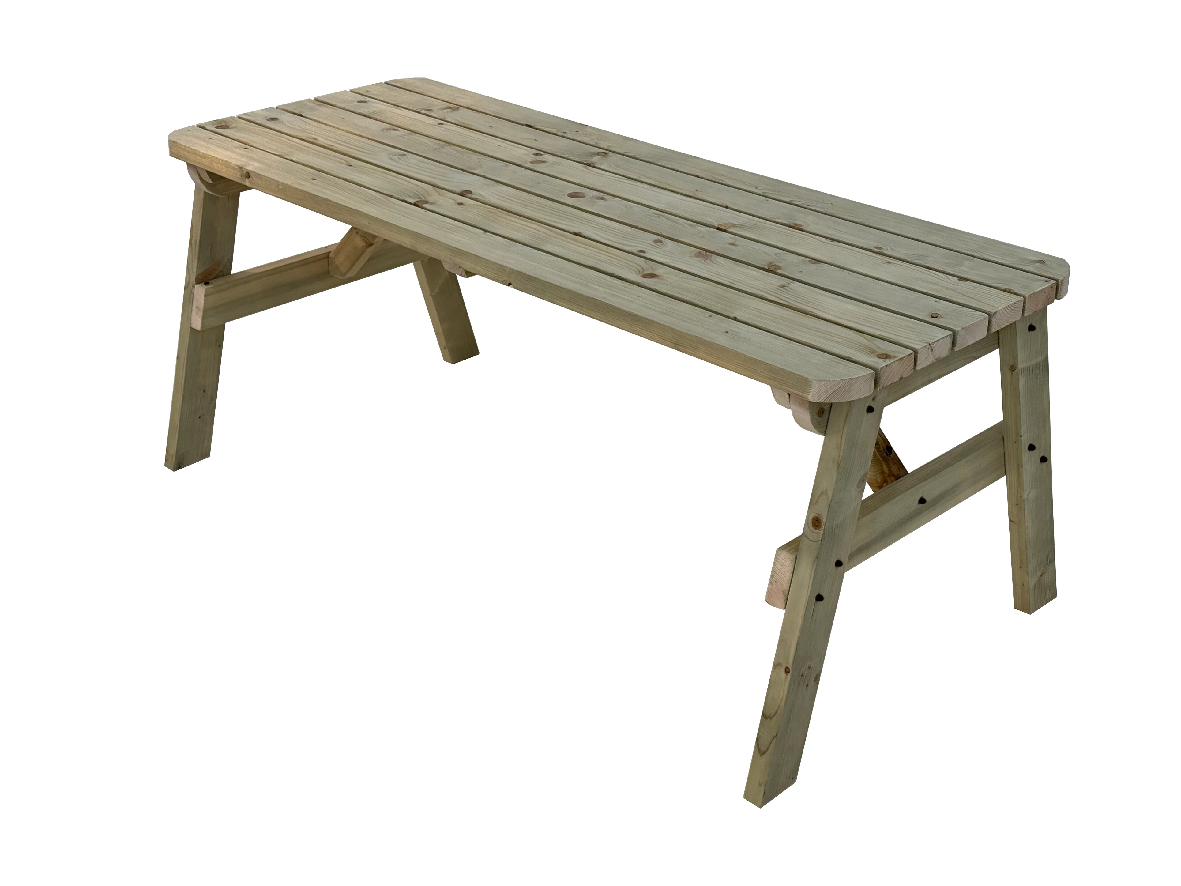 Victoria Rounded Wooden Garden Table, Outdoor Picnic Dining Desk - Image 4