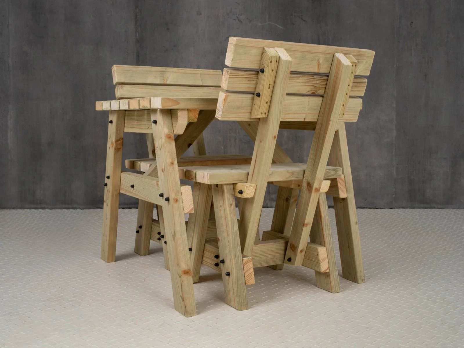 Victoria Space Saving Picnic Table and Benches Set With Backrest - Image 12