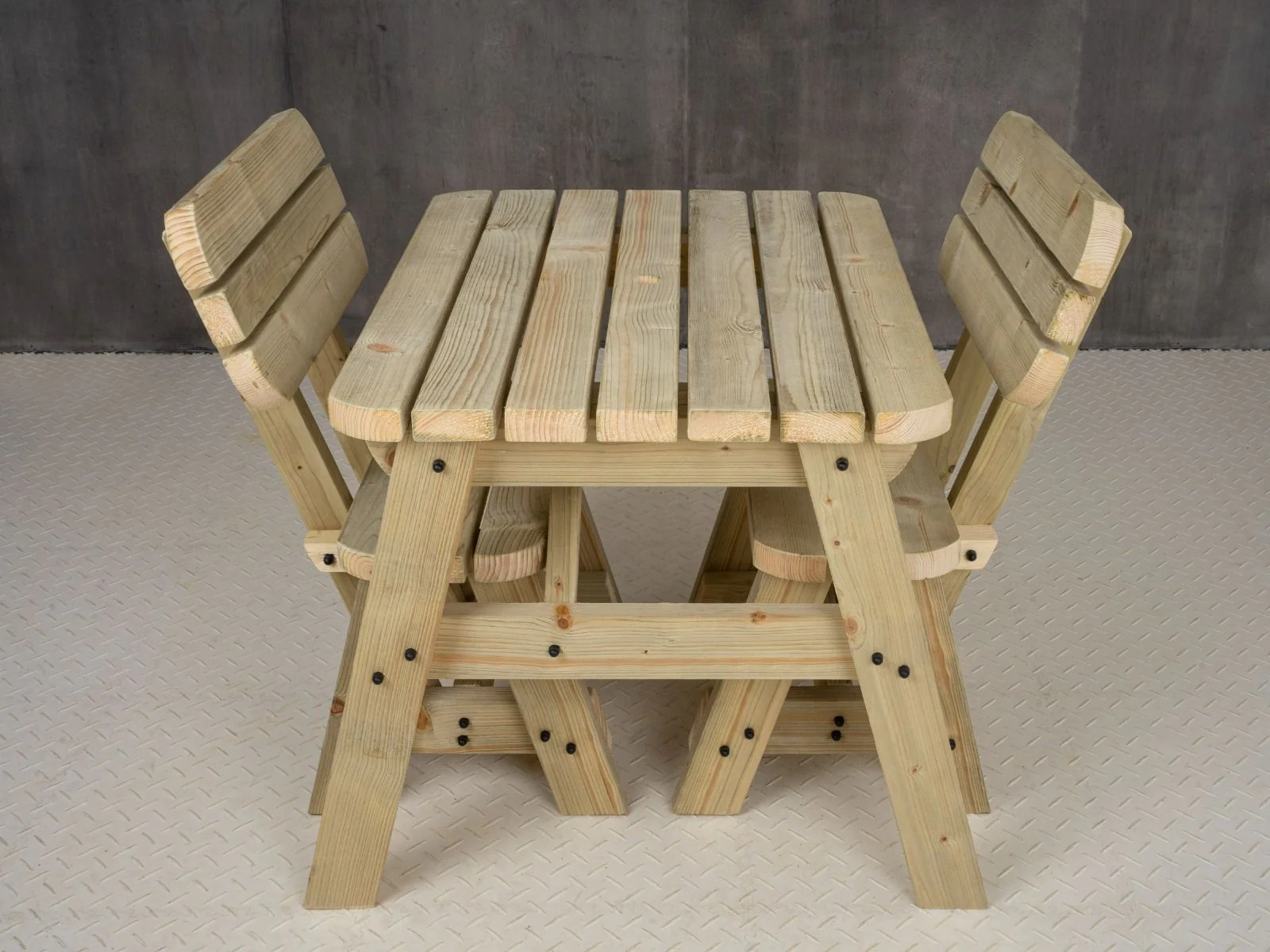 Victoria Space Saving Rounded Picnic Table and Benches Set With Backrest - Image 9