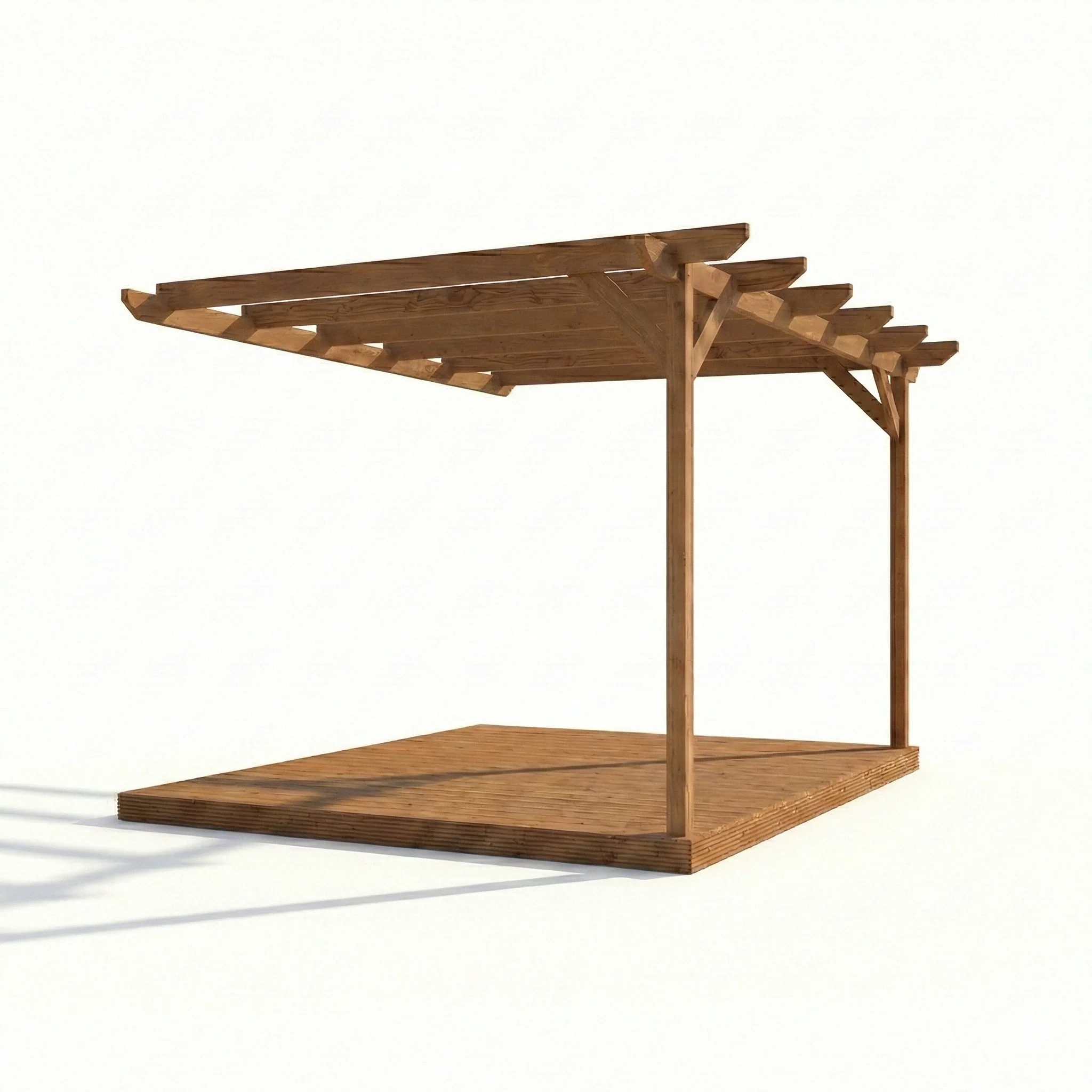 Wall Mounted Pergola and Decking Kit Chamfered Design - Image 4