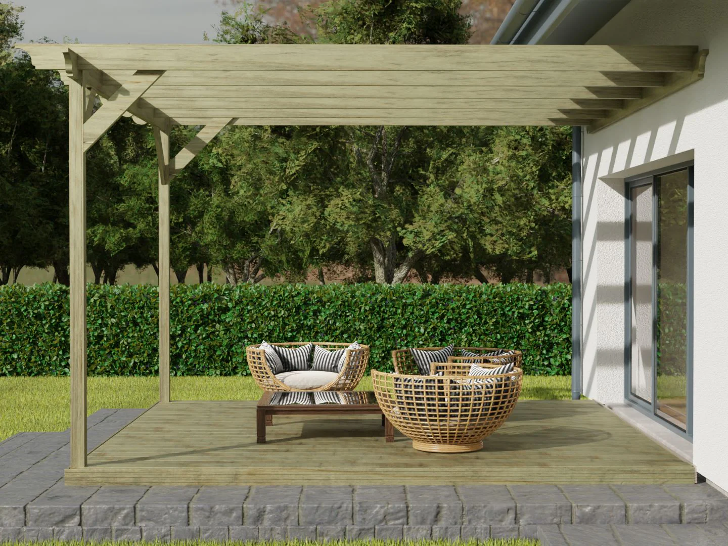 Wall Mounted Pergola and Decking Kit Champion Design - Image 4