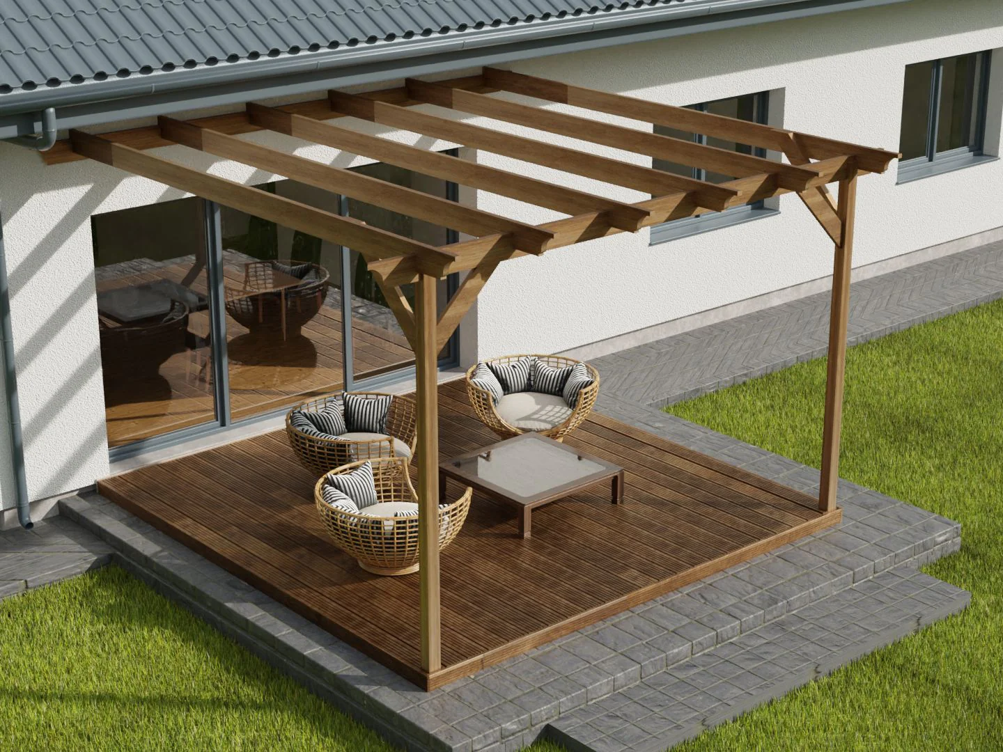 Wall Mounted Pergola and Decking Kit Champion Design - Image 6