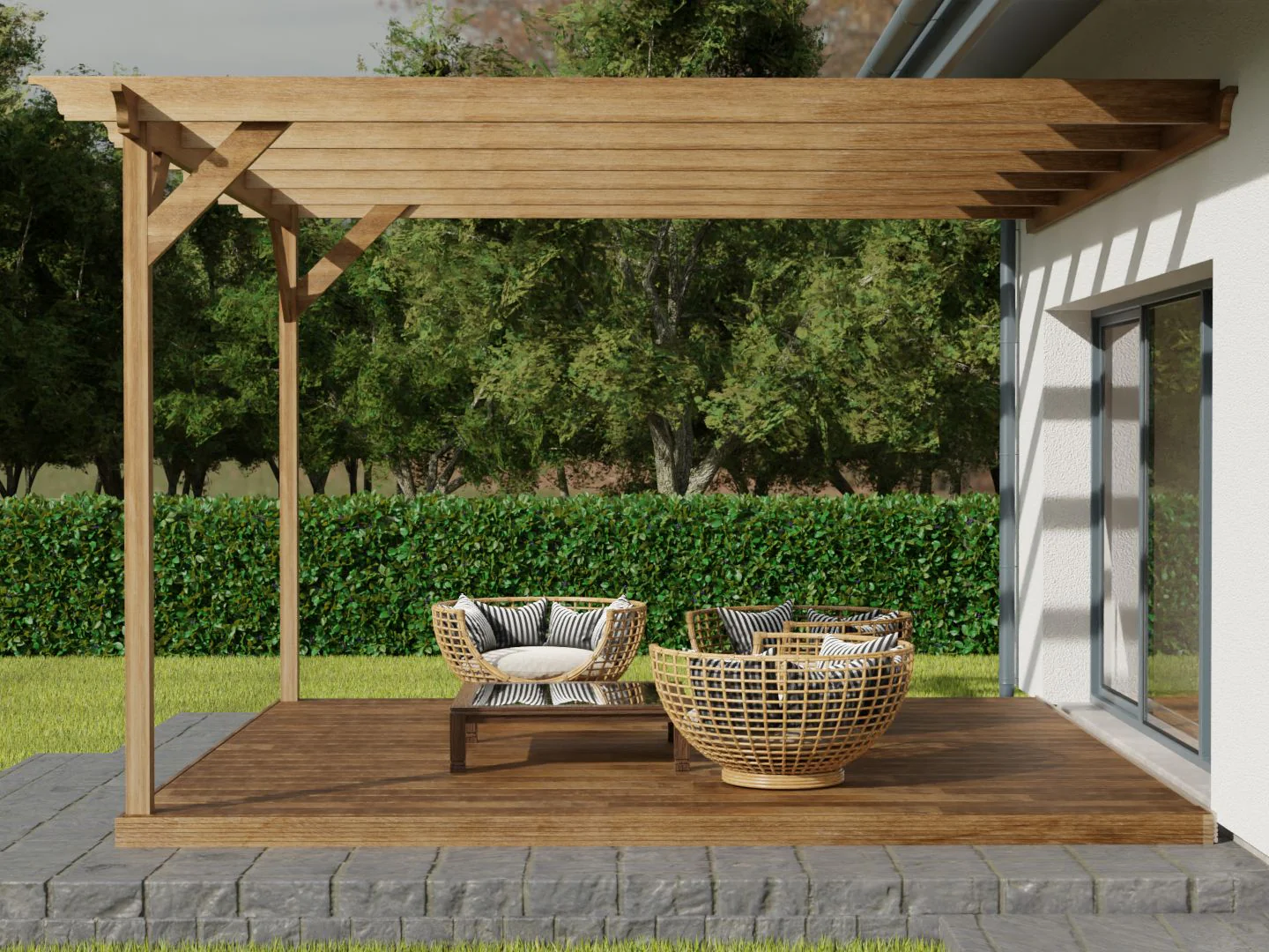 Wall Mounted Pergola and Decking Kit Champion Design - Image 8