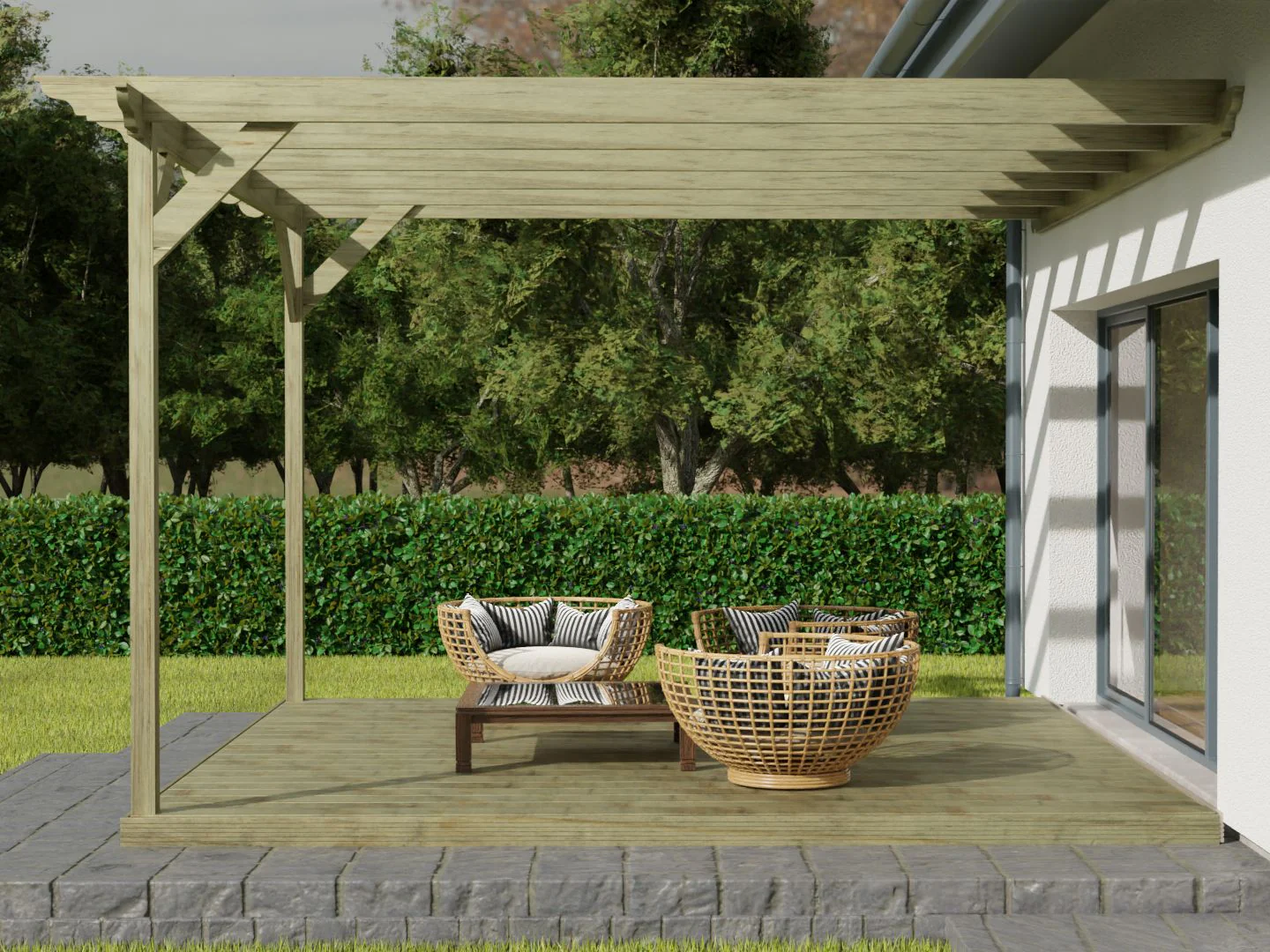 Wall Mounted Pergola and Decking Kit Disnasty Design - Image 3