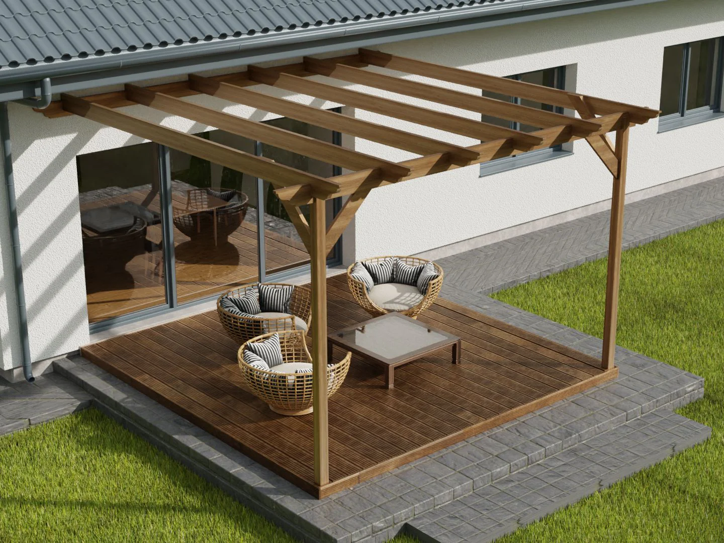 Wall Mounted Pergola and Decking Kit Disnasty Design - Image 7