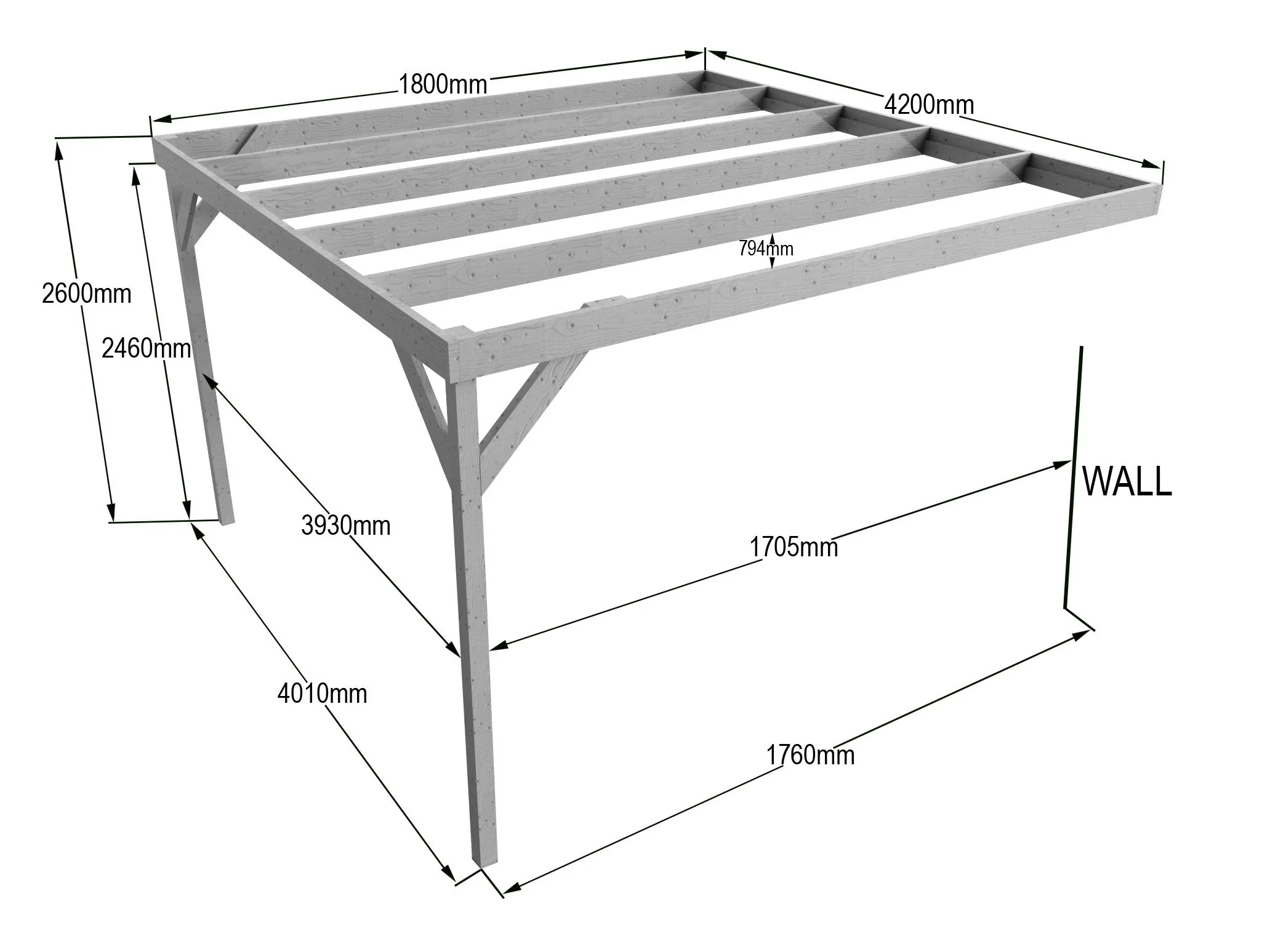 Wall-mounted Wooden Box Pergola Kit - Image 13