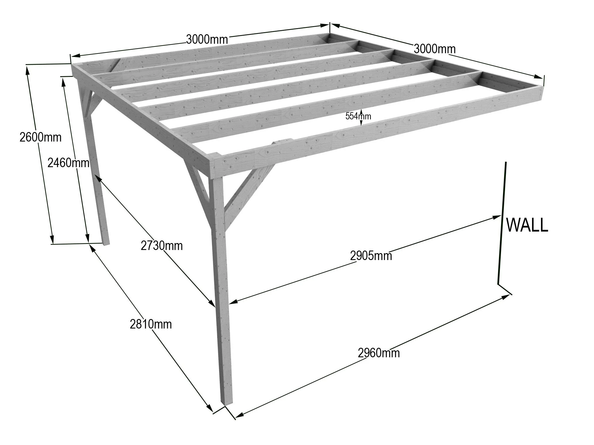 Wall-mounted Wooden Box Pergola Kit - Image 20