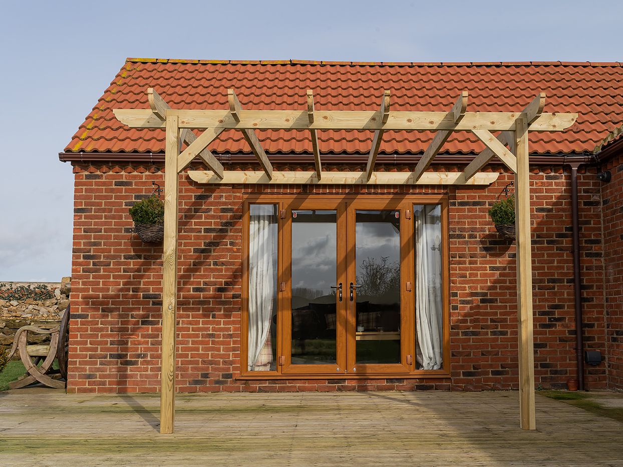 Wall Mounted Wooden Pergola Kit - Corbel Design - Image 3