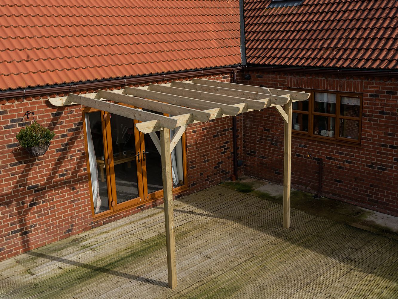 Wall Mounted Wooden Pergola Kit - Corbel Design - Image 4