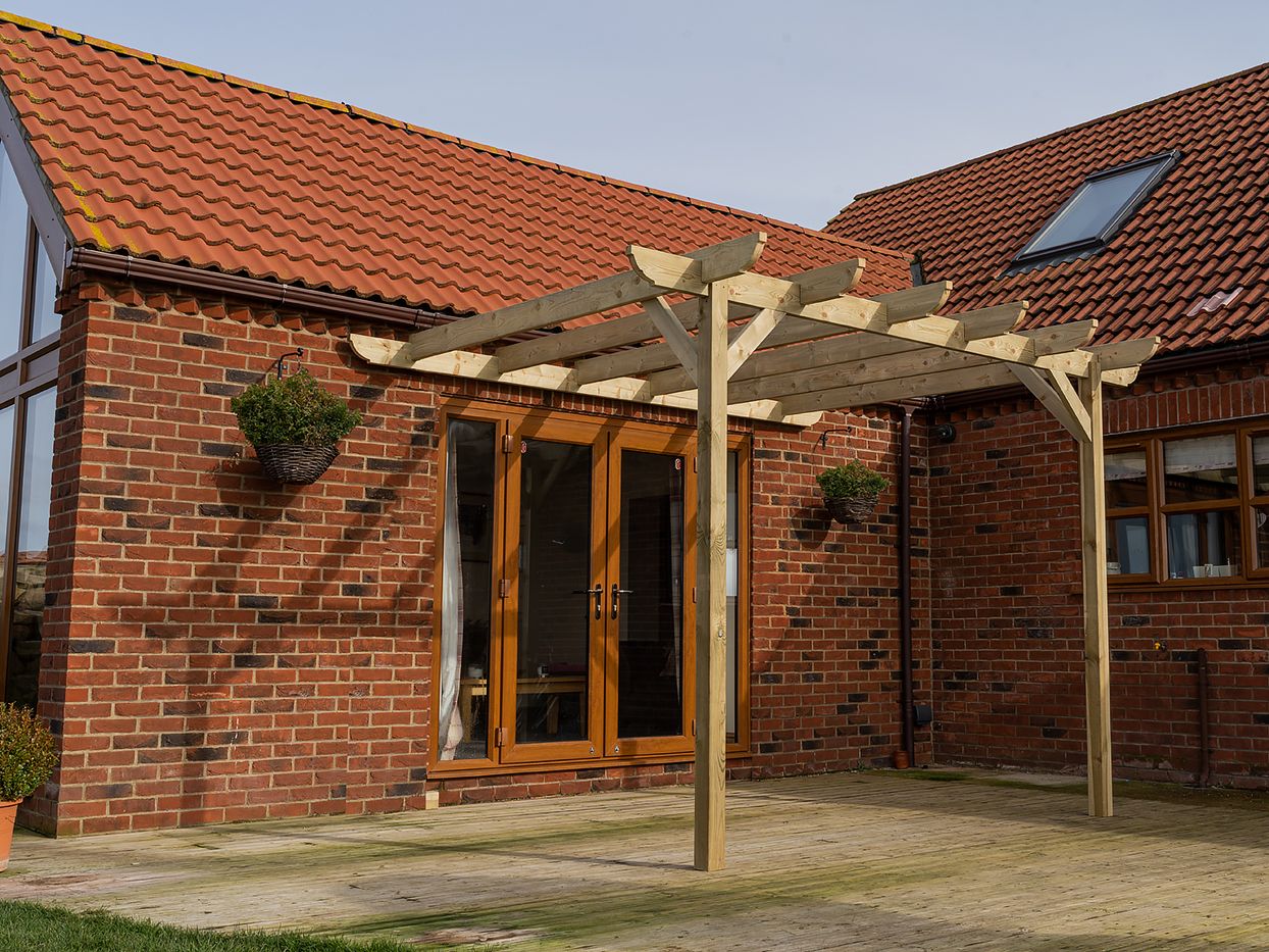 Wall Mounted Wooden Pergola Kit - Corbel Design - Image 5