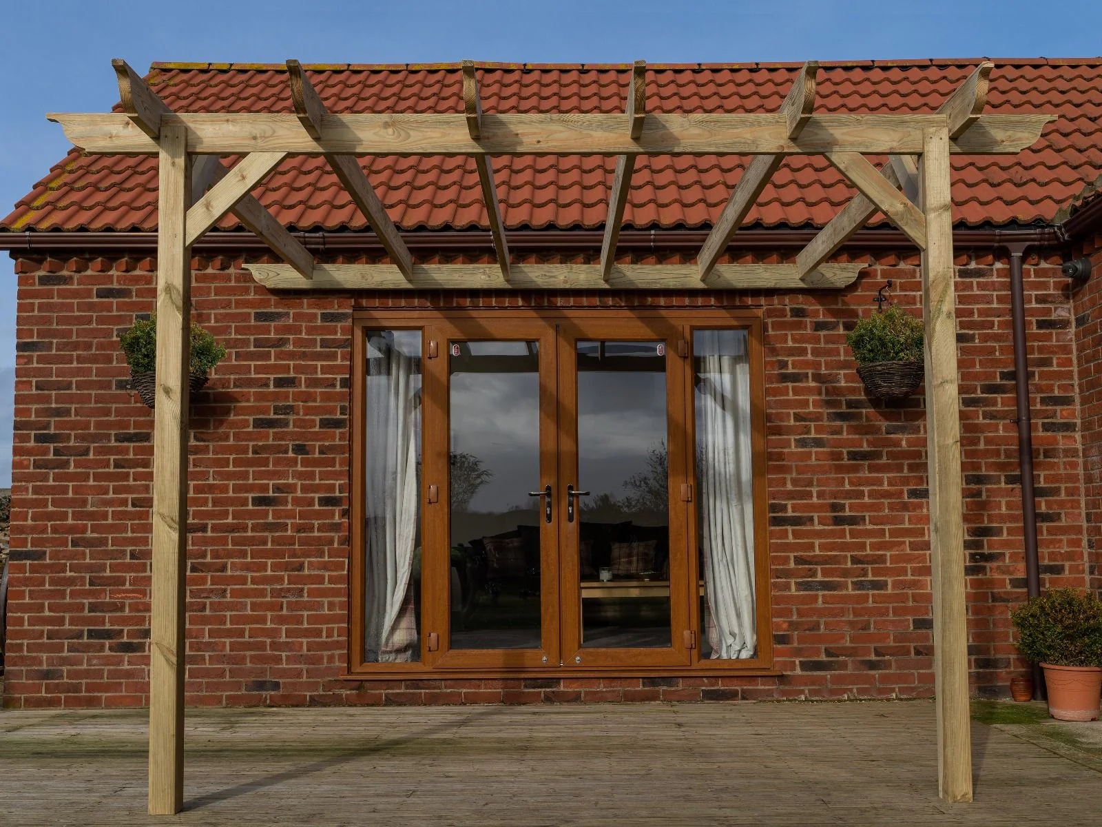 Wall Mounted Wooden Pergola Kit - Longhorn Design - Image 2