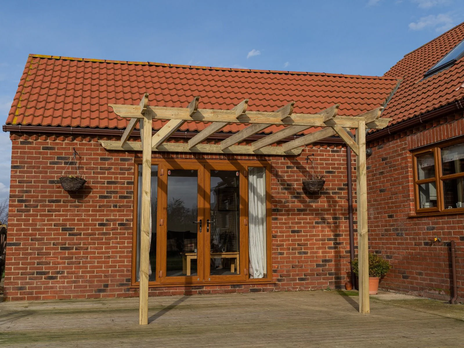 Wall Mounted Wooden Pergola Kit - Longhorn Design - Image 4
