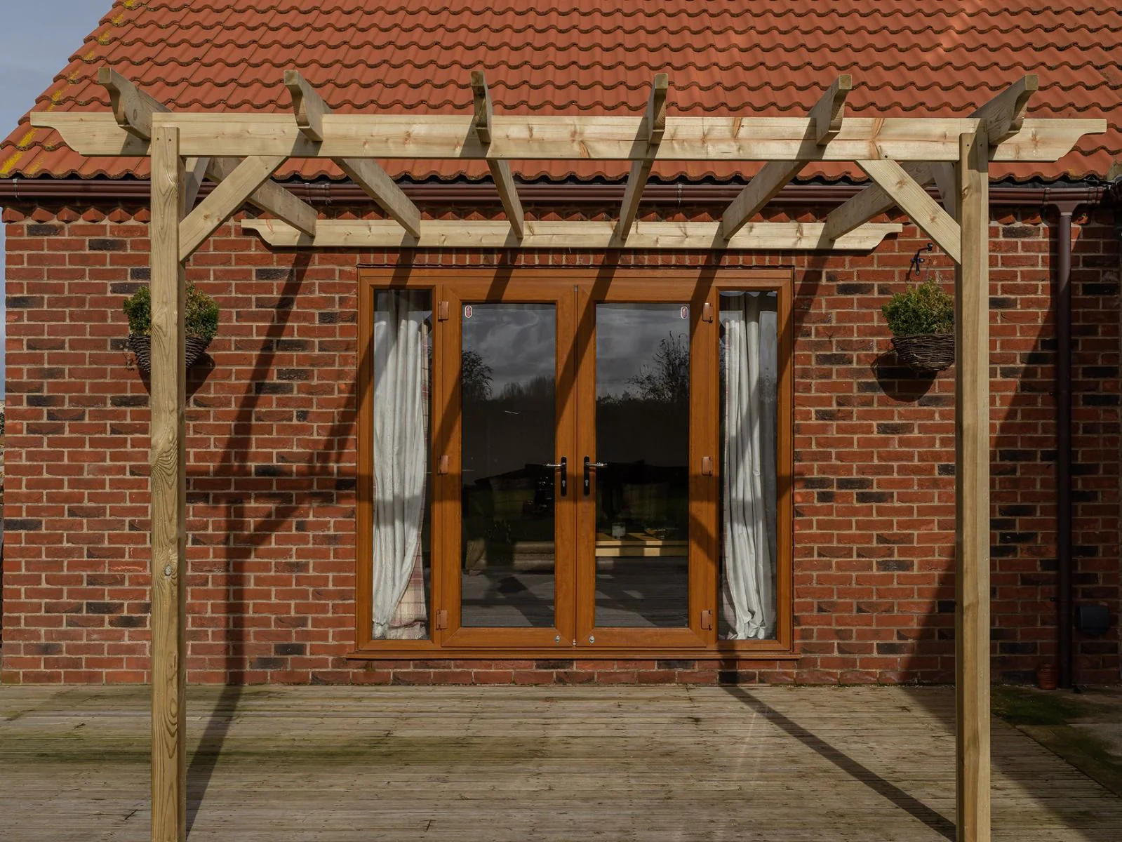 Wall Mounted Wooden Pergola Kit - Sculpted Design - Image 3