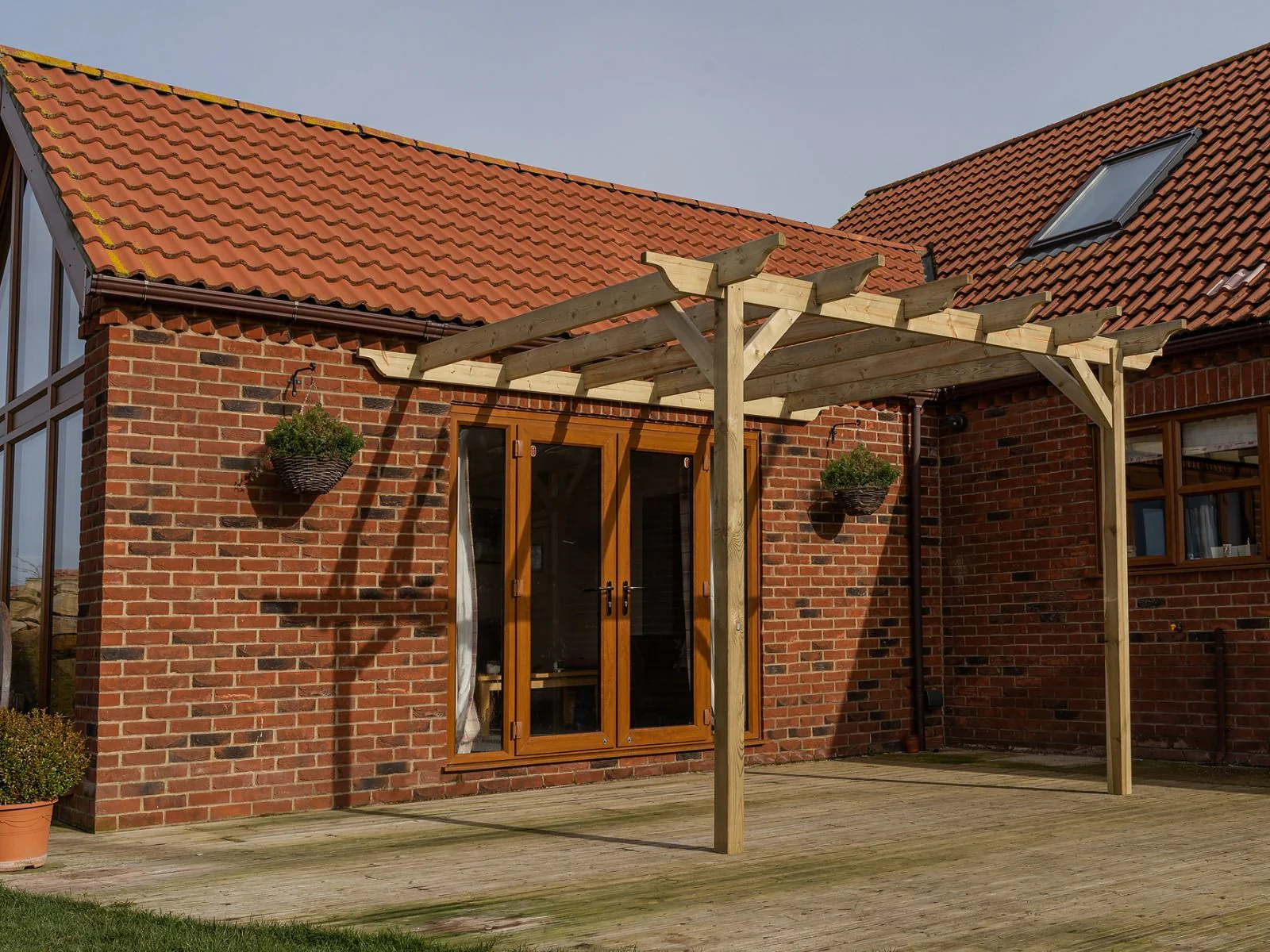 Wall Mounted Wooden Pergola Kit - Sculpted Design - Image 4