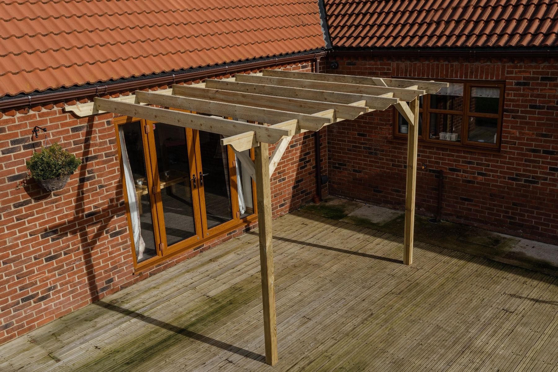 Wall Mounted Wooden Pergola Kit - Sculpted Design - Image 5