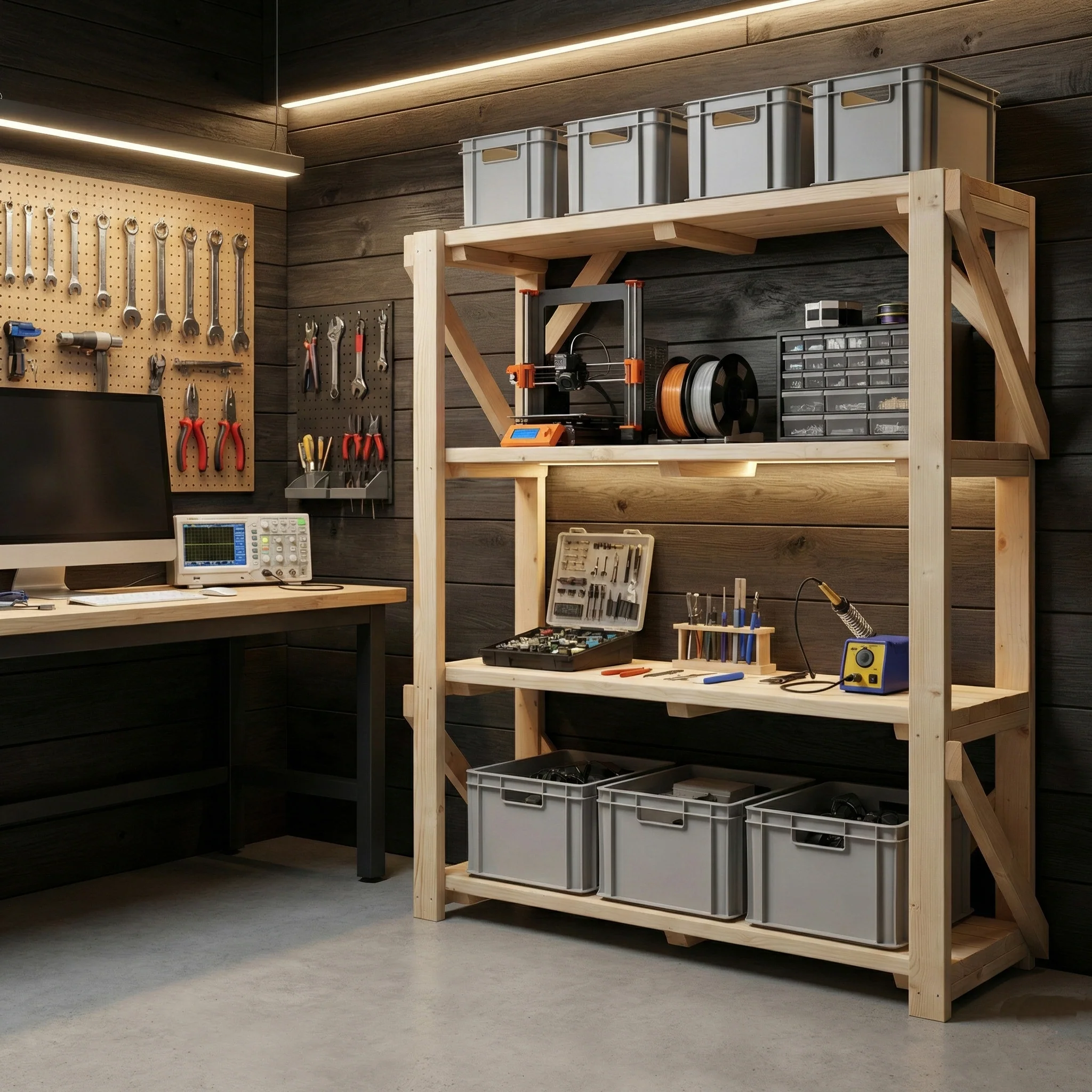 Wooden Acorn Garage Shelving Unit, 4 Tier EXTRA Heavy-Duty Racking - Image 3